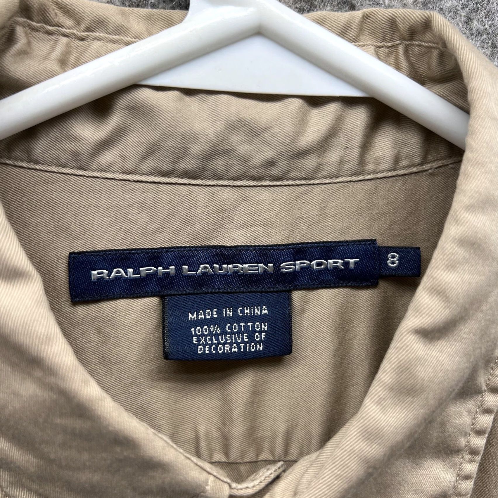Polo Ralph Lauren Ralph Lauren Sport Shirt Womens 8 Beige Embroidered Dragon 1967 Military USNC Shirt Size M / US 6-8 / IT 42-44 - 3 Thumbnail