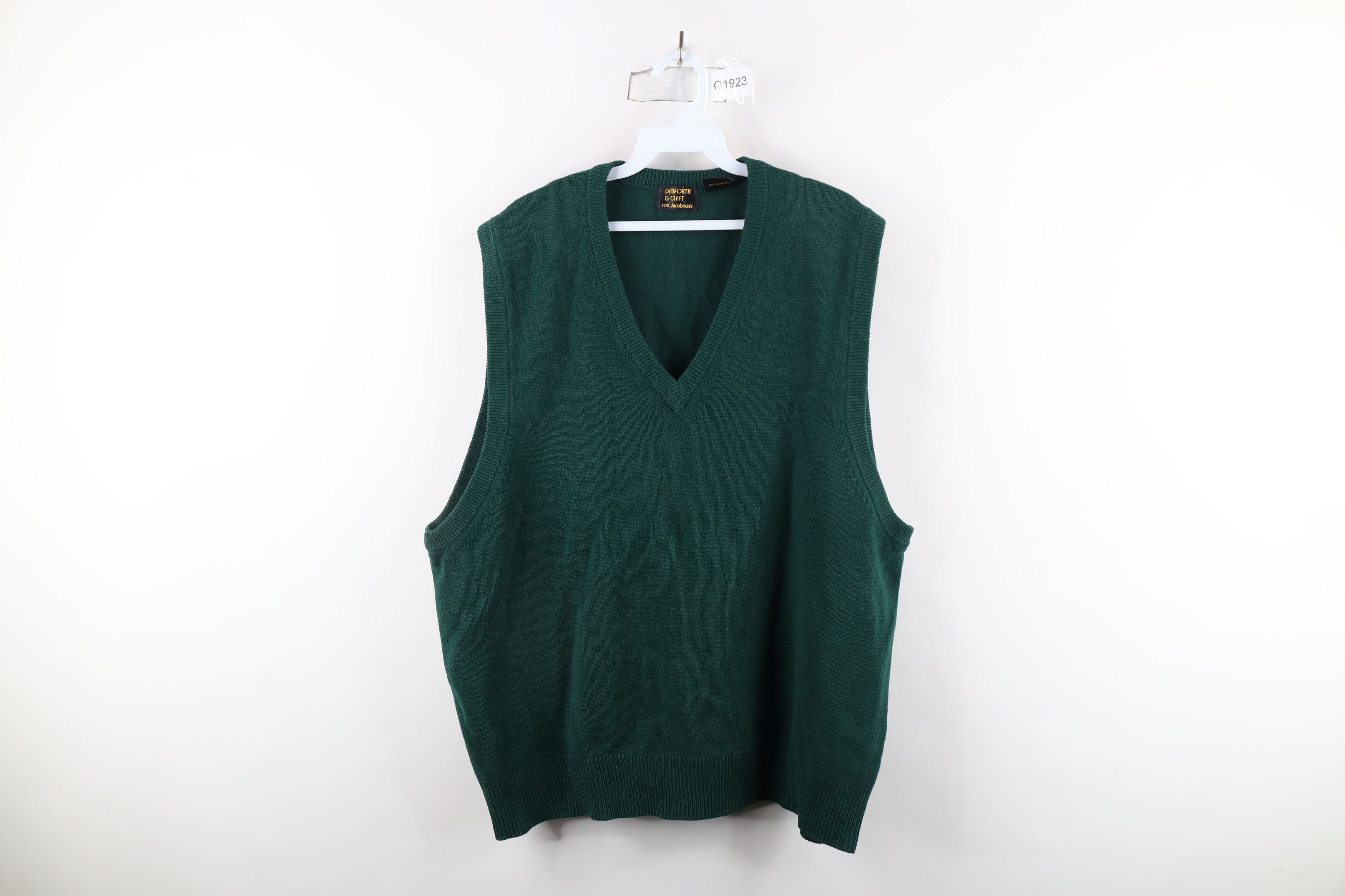 Vintage Vintage 80s 90s Streetwear Wool Knit Sweater Vest Green Size US XL / EU 56 / 4 - 1 Thumbnail