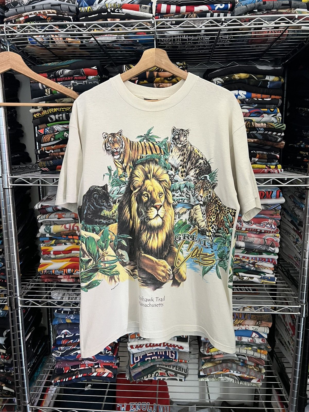 Habitat 1997 Great Cats AOP Nature Mohawk Trail Single Stitch Tee Size US L / EU 52-54 / 3 - 1 Thumbnail