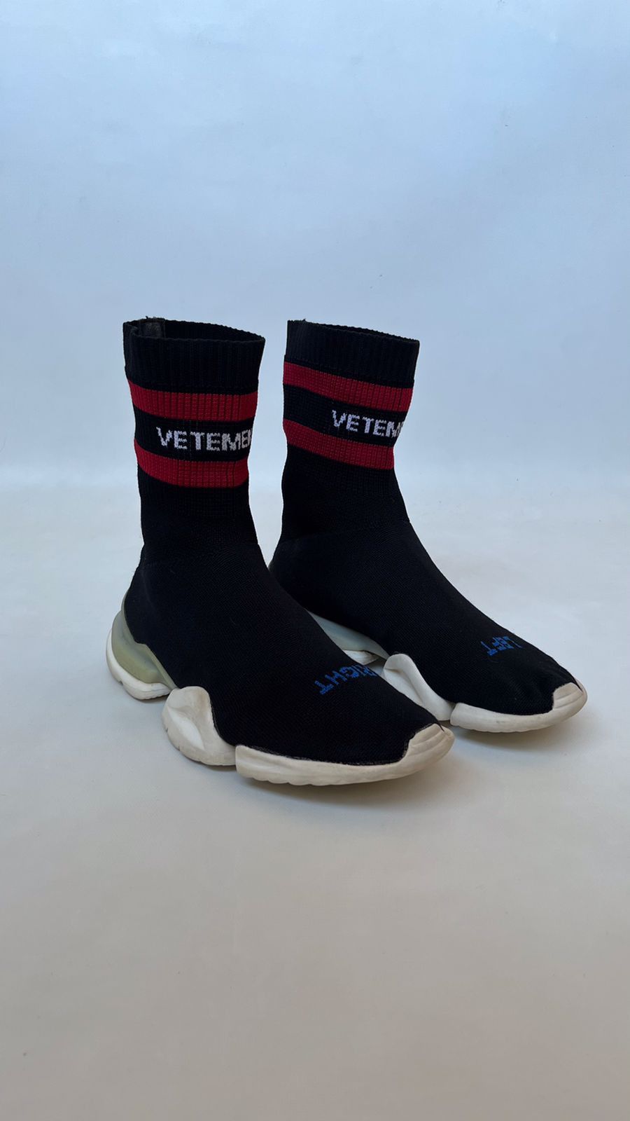 Vetements Vetements Sock Sneakers Black Red Stripe Logo Trainers Size US 7 / EU 40 - 1 Thumbnail