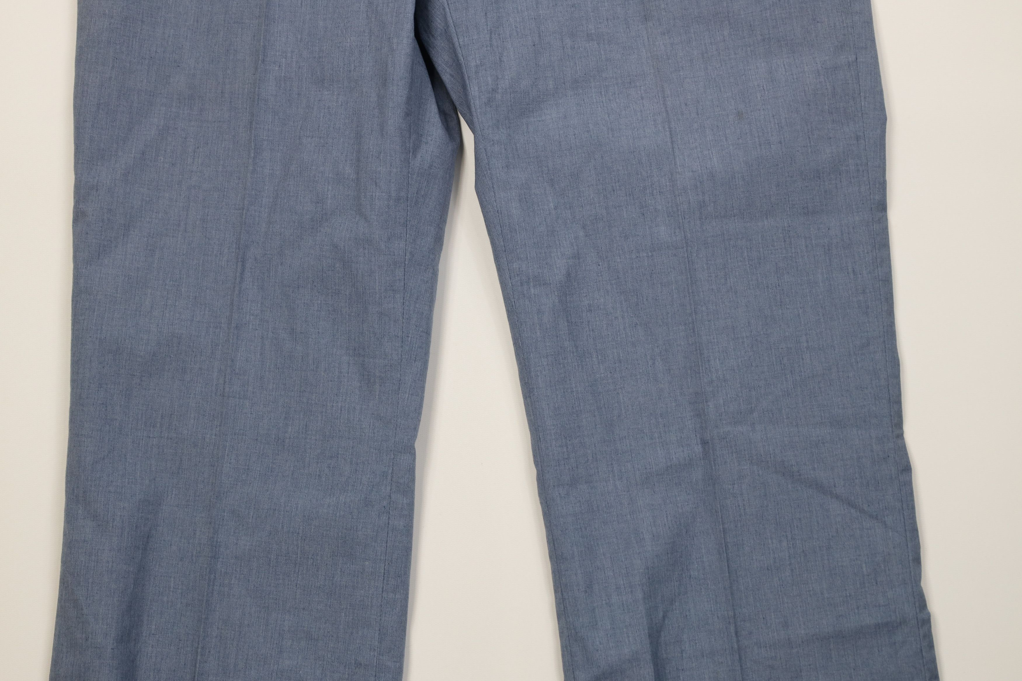 Vintage Vtg 60s 70s Streetwear Knit Chambray Wide Leg Pants USA Size US 36 / EU 52 - 3 Thumbnail