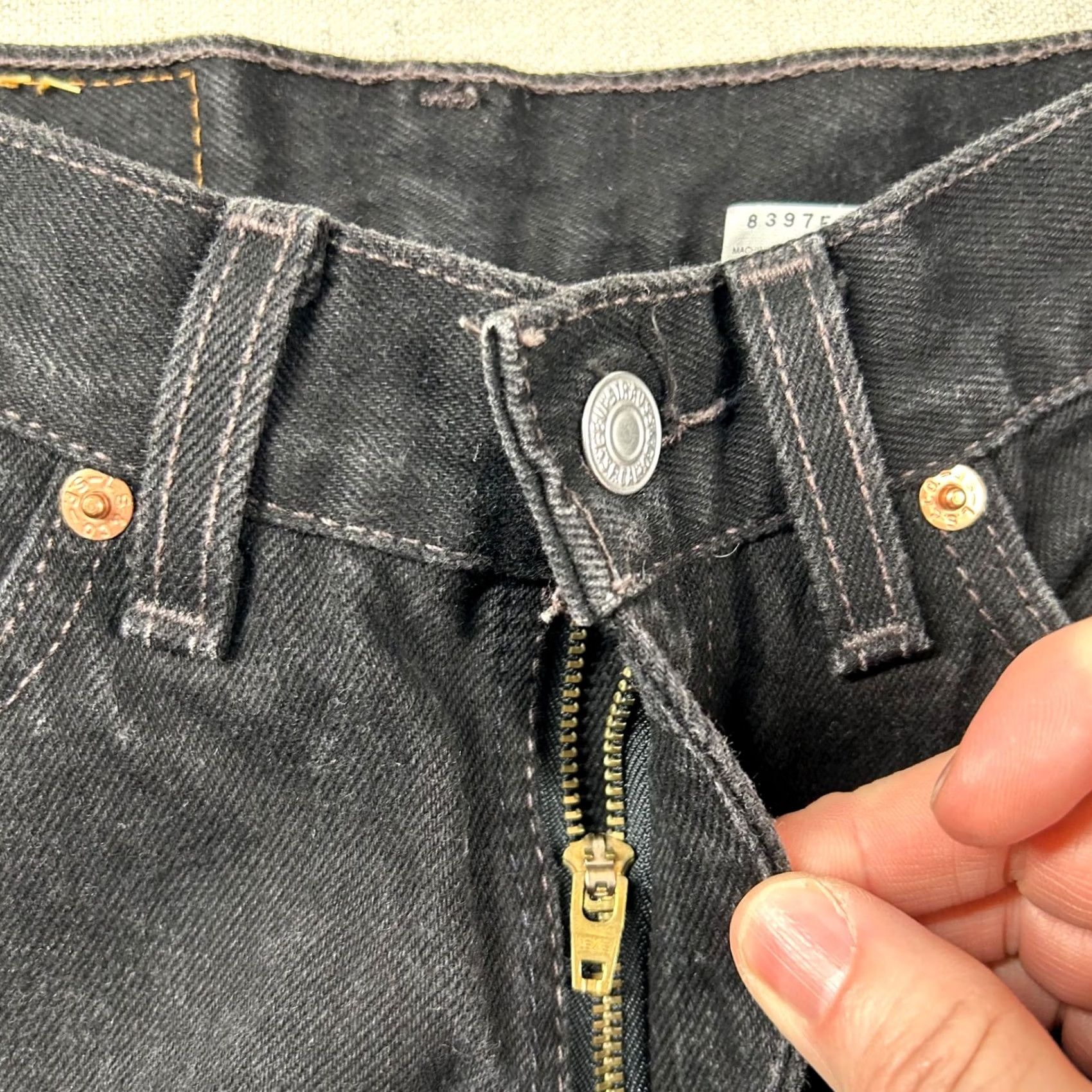 Levi's VINTAGE Levi's 512 Jeans Jr. M Slim Fit Straight Leg 7 Charcoal Black 90s USA Womens Size 28" / US 6 / IT 42 - 3 Thumbnail
