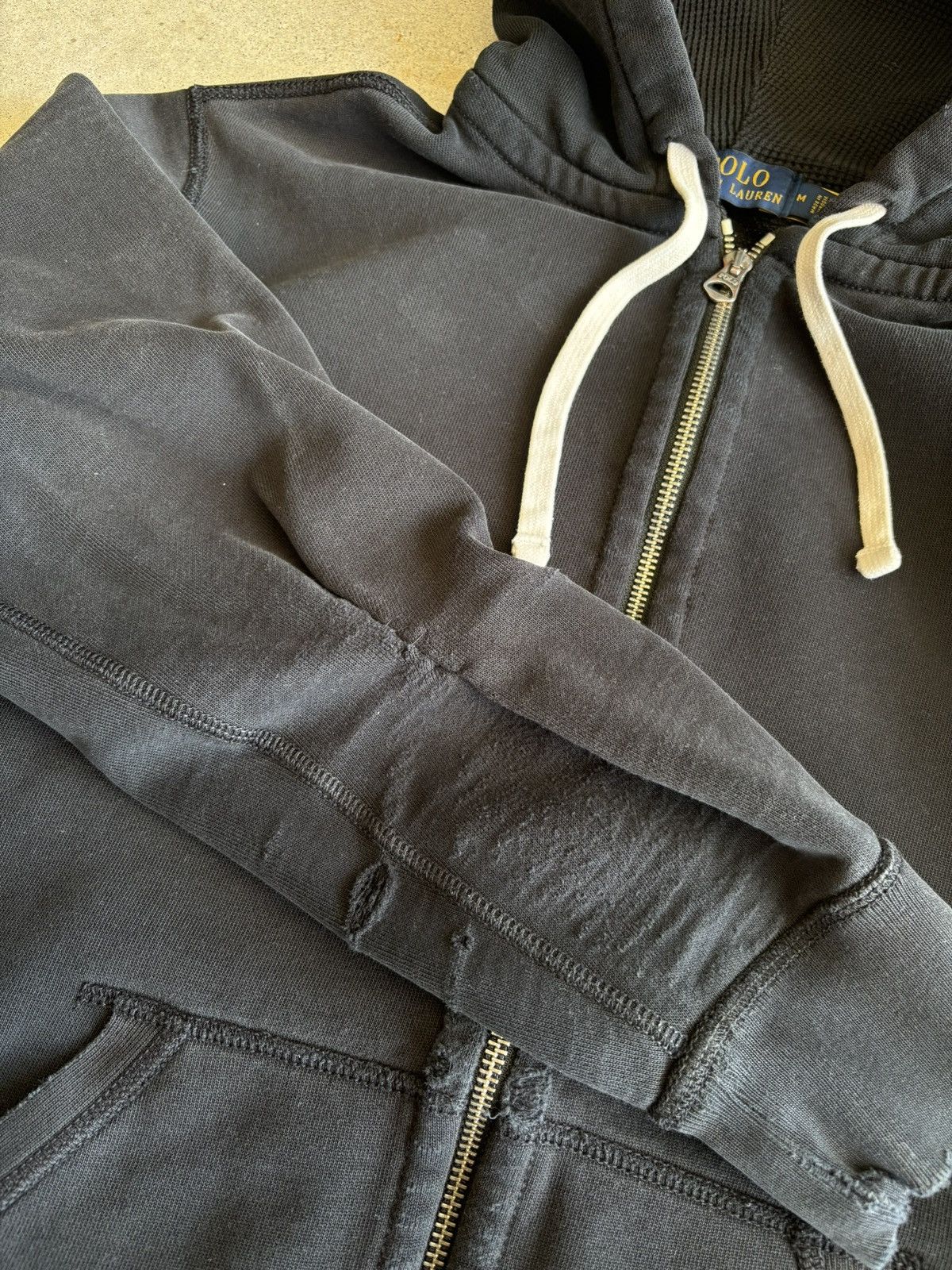 Polo Ralph Lauren Y2K Polo Ralph Lauren Black Distressed Thermal Lined Hoodie Size US M / EU 48-50 / 2 - 6 Thumbnail