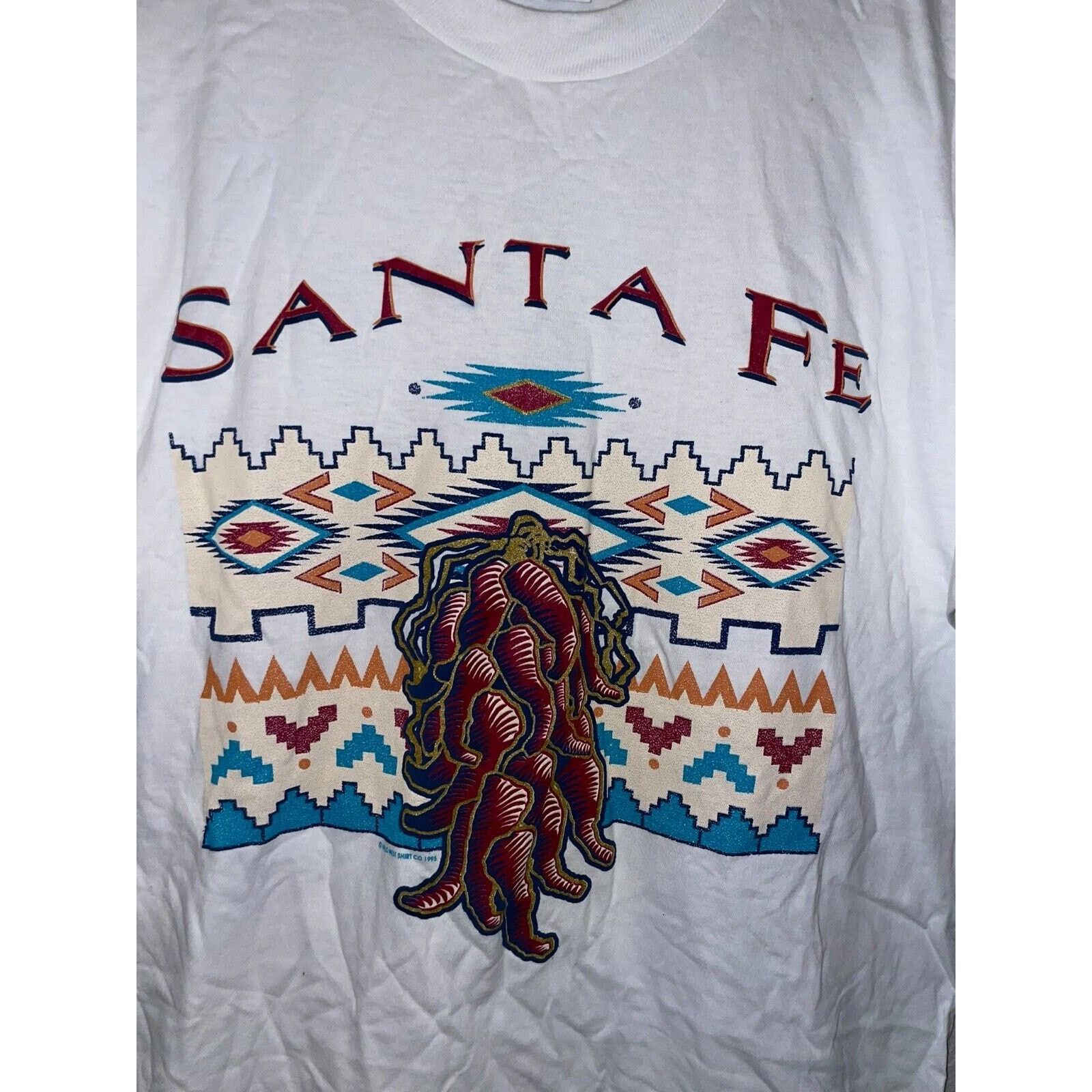 Jerzees Vintage Test Print Shirt Santa Fe Yellowstone White L Tee Size US L / EU 52-54 / 3 - 2 Thumbnail