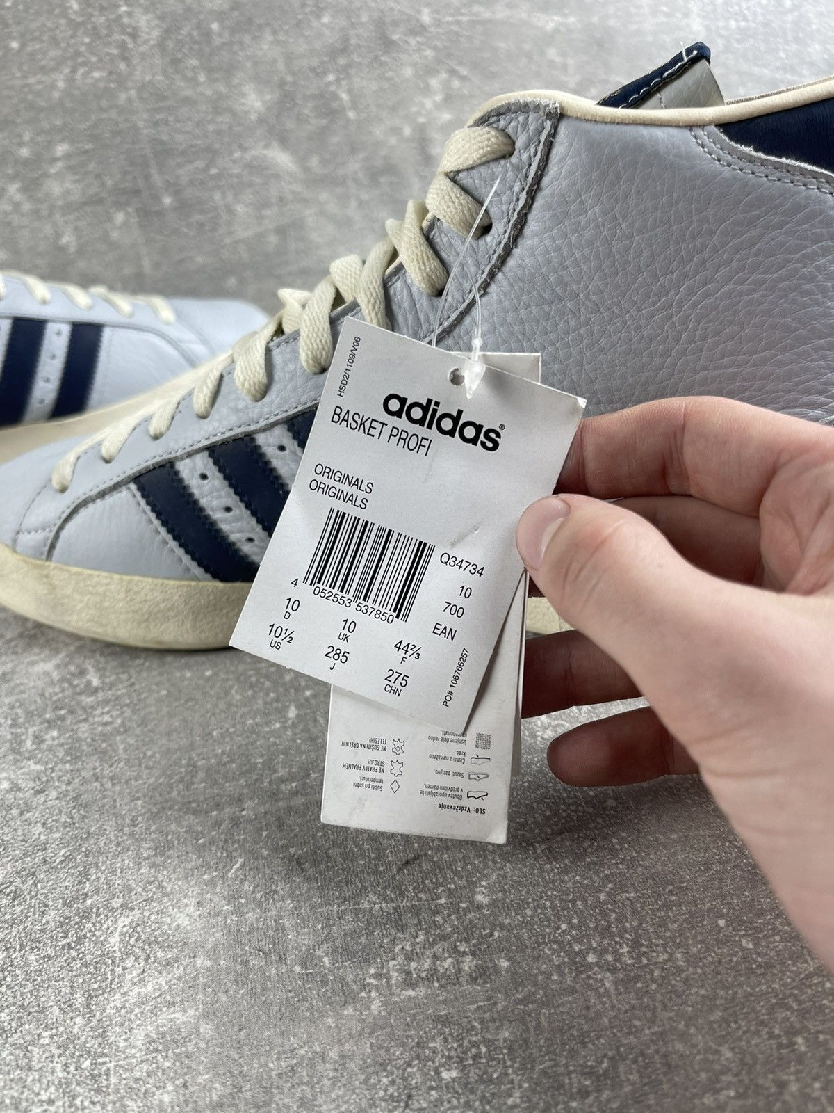 Adidas Adidas Originals Basket Profi High Sneakers Gray Leather Size US 10.5 / EU 43-44 - 6 Thumbnail