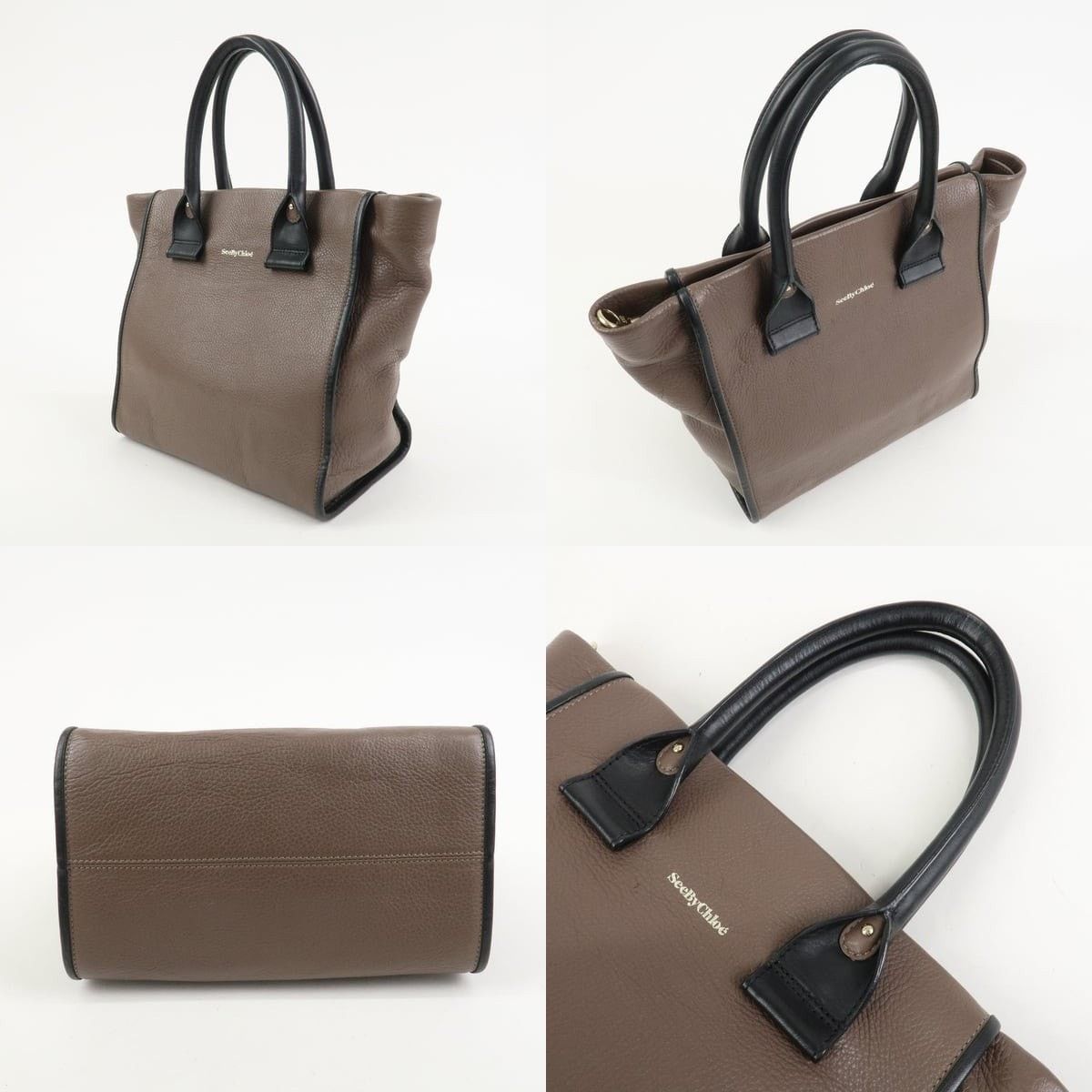Chloe Chloe See by Chloe Calfskin Tote Brown Size ONE SIZE - 3 Thumbnail