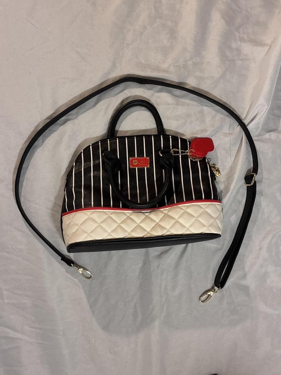 Betsey Johnson Luv Betsey Johnson Striped & Quilted Dome Satchel Handbag Size ONE SIZE - 1 Thumbnail