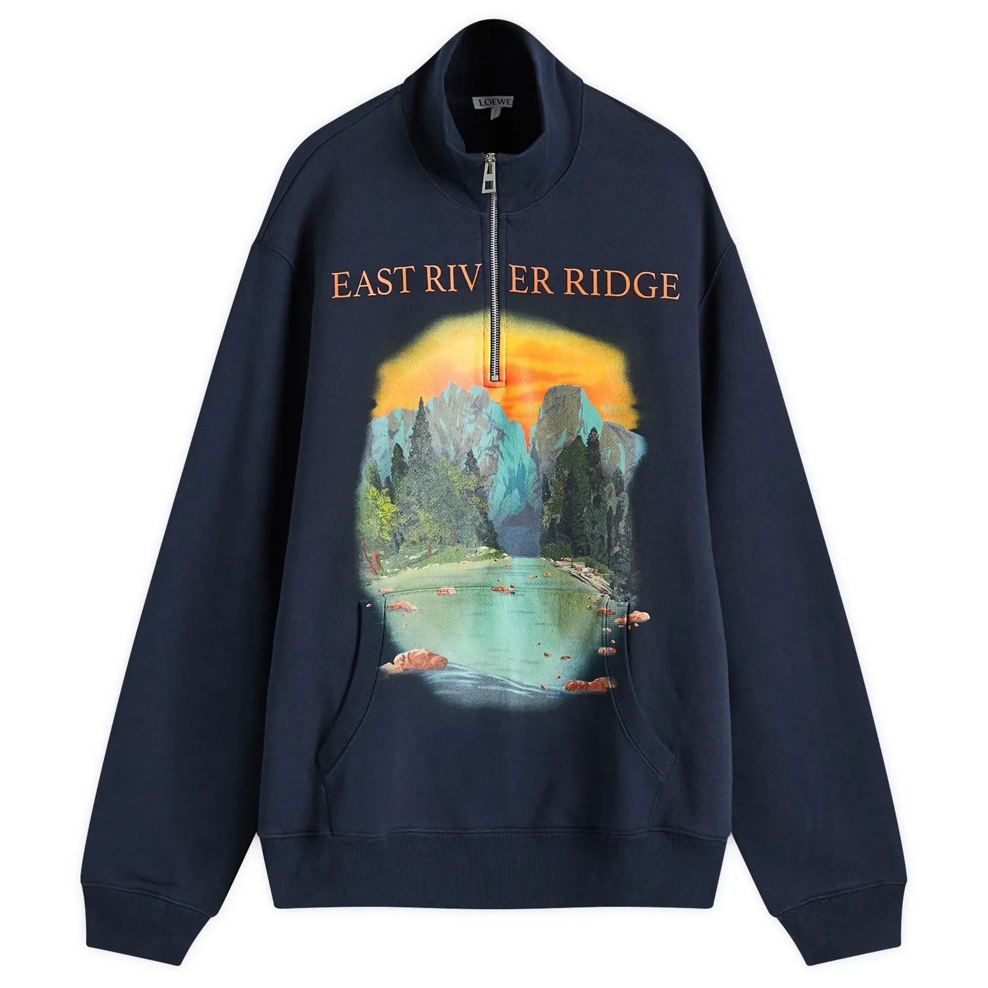 Loewe o1tko10326 East River Ridge Zip Sweatshirt in Navy Size US XS / EU 42 / 0 - 1 Thumbnail