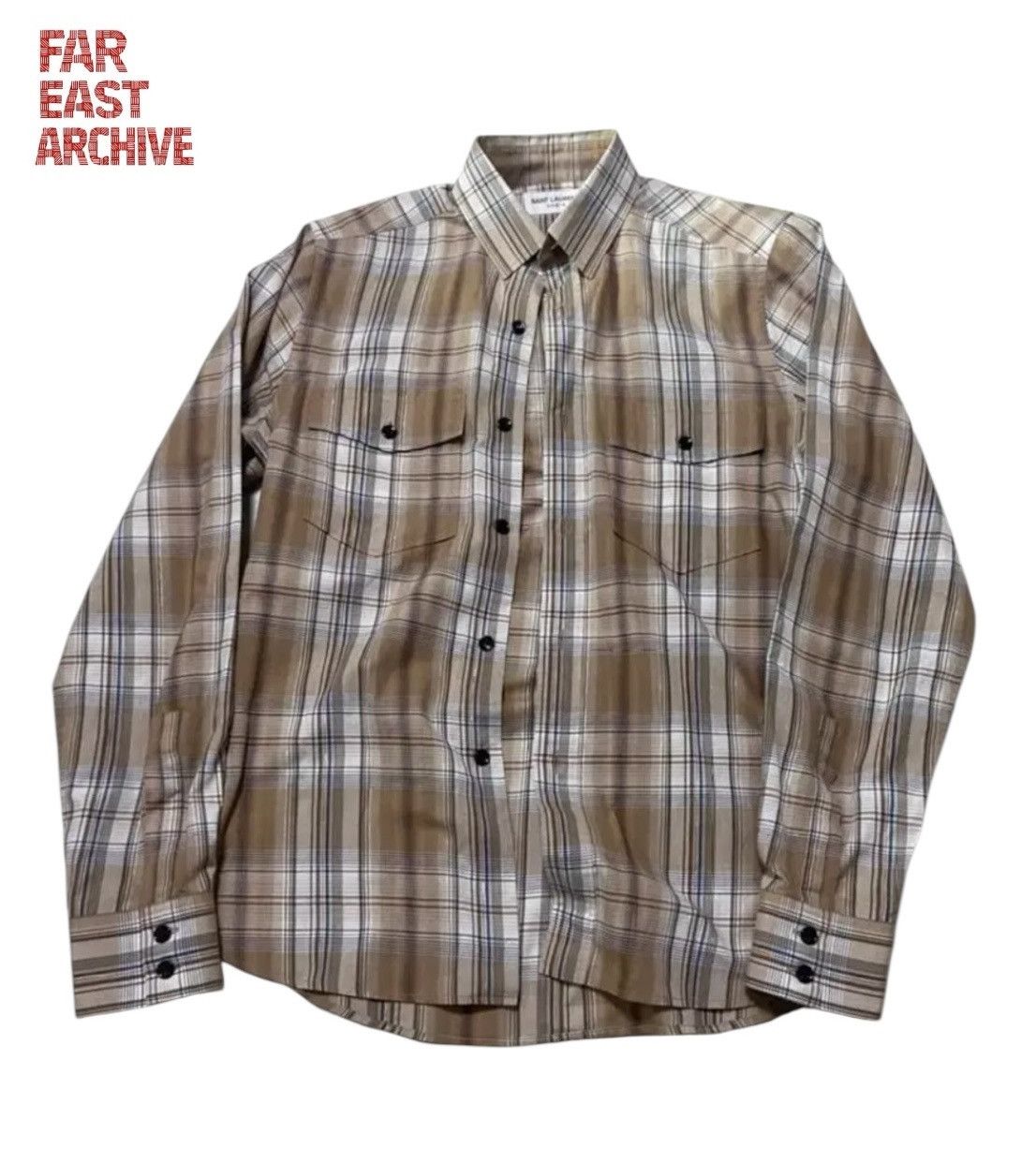 Saint Laurent Paris Saint Laurent bleached oversized flannel shirt