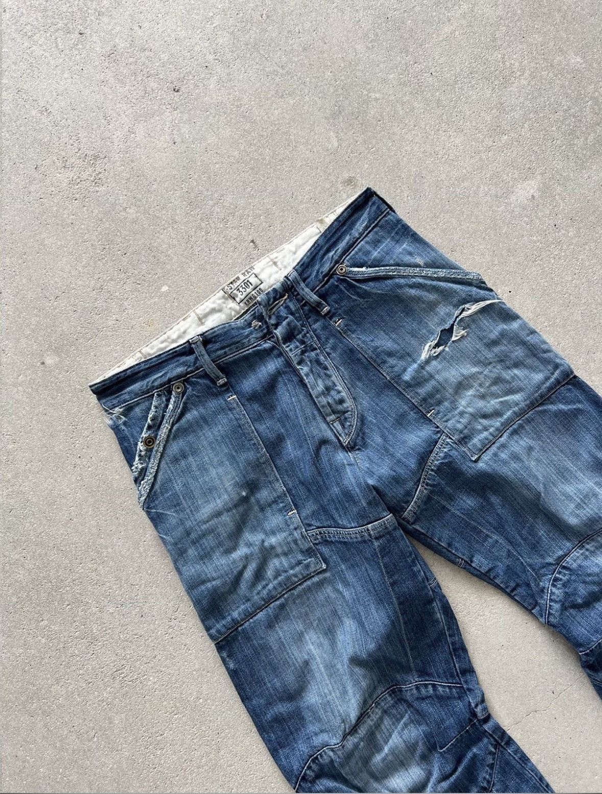G-Star Vintage G Star Double Knee Denim Jeans Size US 33 - 3 Thumbnail