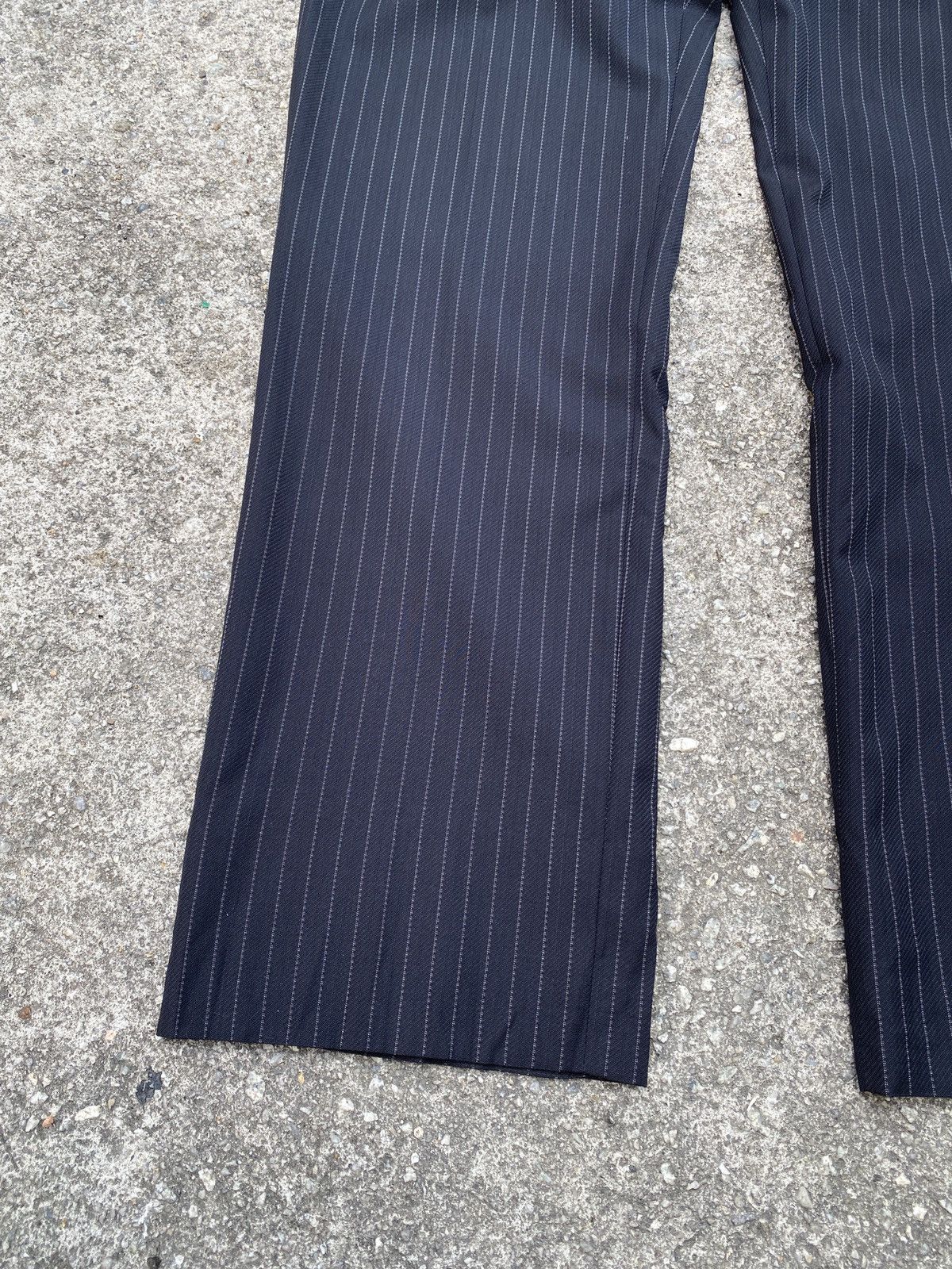 Versace × Versace Jeans Couture VERSACE BLACK FINE SILVER PINSTRIPE TROUSER PANT Size US 33 - 5 Thumbnail