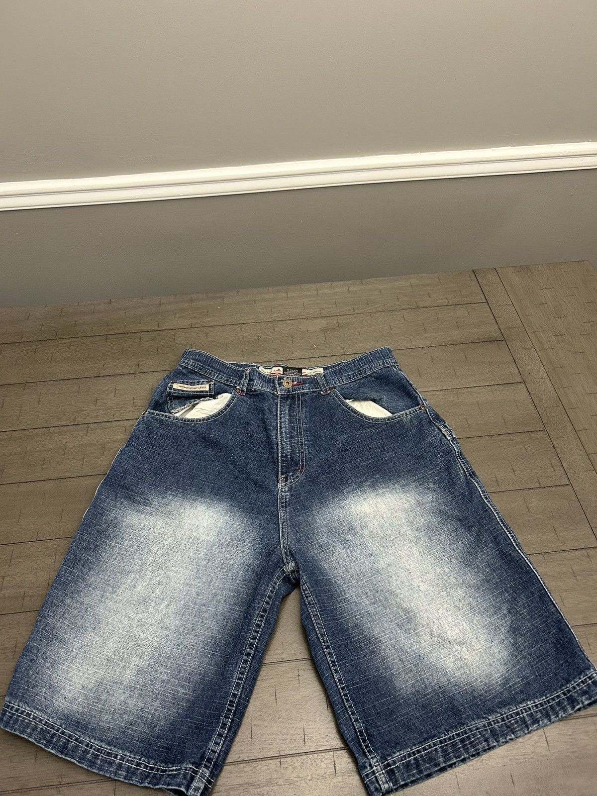 Other Vintage Baggy Brooklyn Knee Jean Shorts Size US 32 / EU 48 - 1 Thumbnail