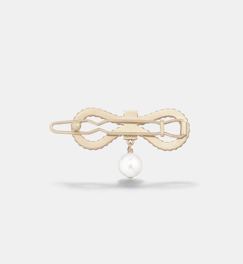 Dior Dior LE NŒUD DE DIOR BARRETTE Champagne-Finish Metal Hairpin Size ONE SIZE - 3 Thumbnail