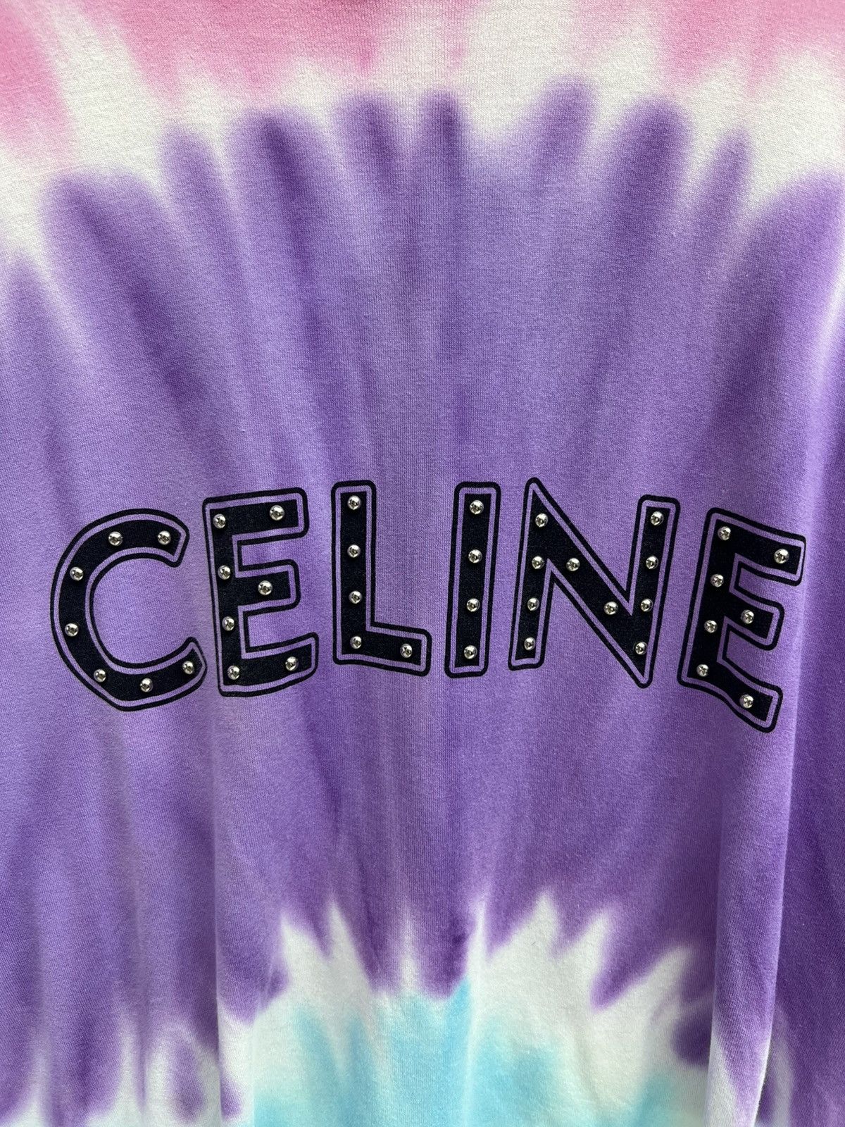 Celine Celine Multicolor Studded Logo Tee Size US XL / EU 56 / 4 - 3 Thumbnail