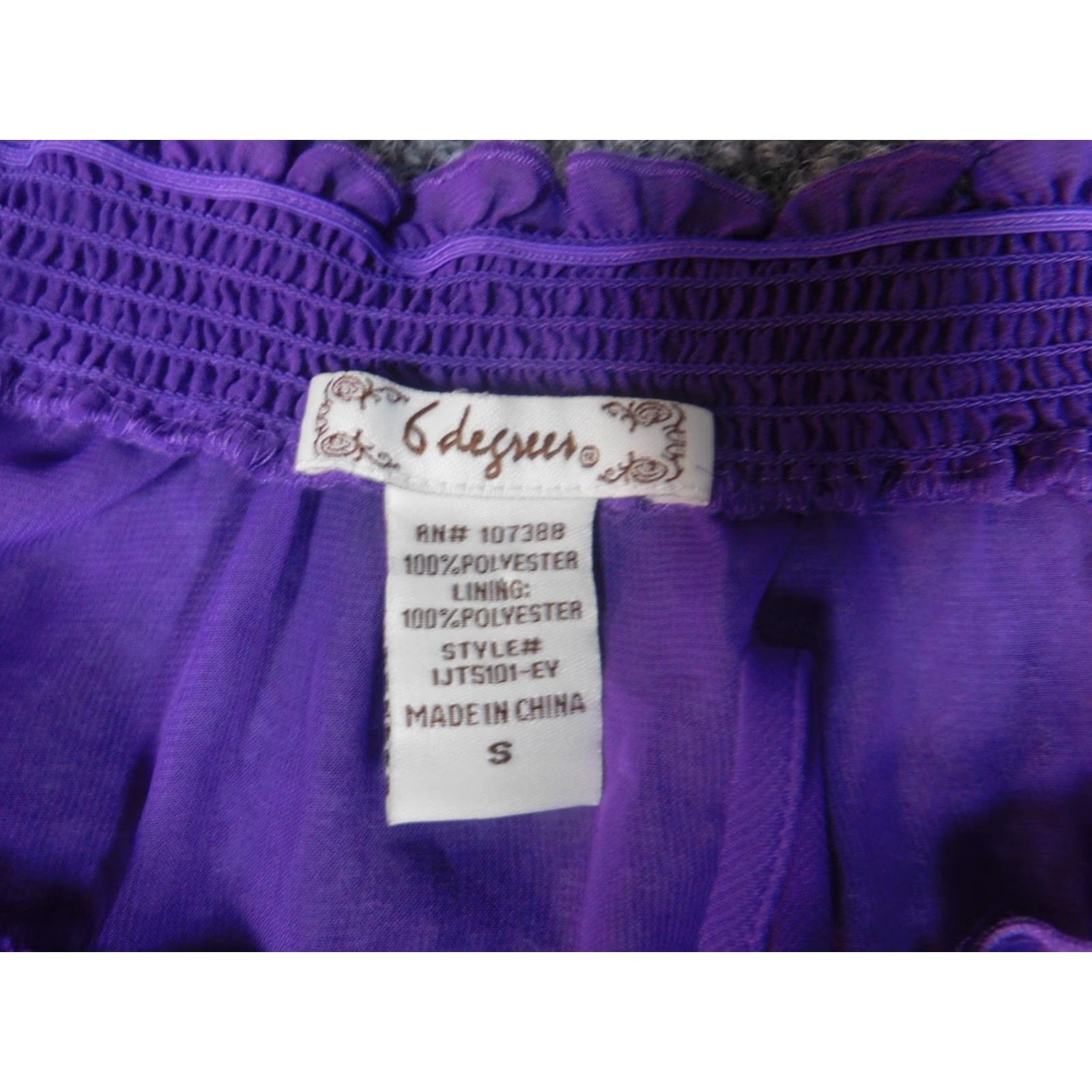 Vintage 6 Degrees Womens Blouse Small purple floral pullover Size S / US 4 / IT 40 - 5 Thumbnail