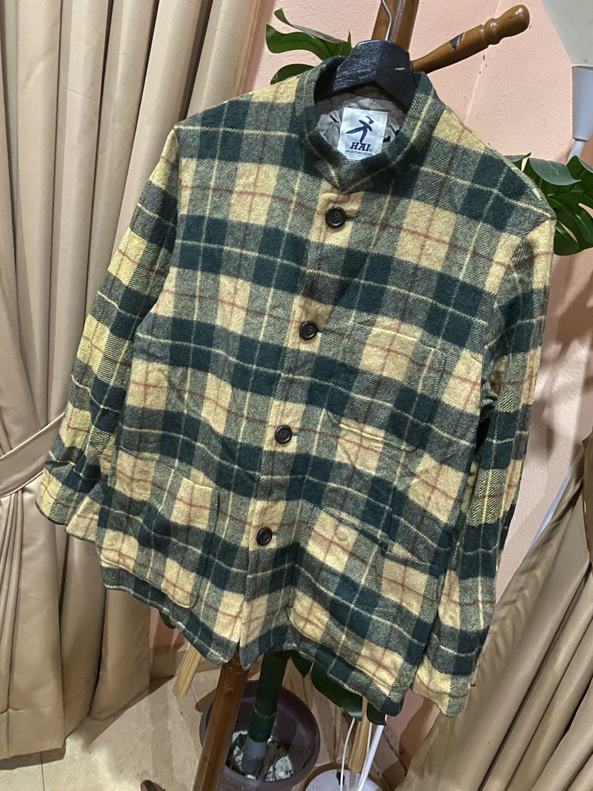 Hai Sporting Gear Vintage HAI by Issey Miyake Plaid Wool-Blend Jacket Size US M / EU 48-50 / 2 - 4 Thumbnail