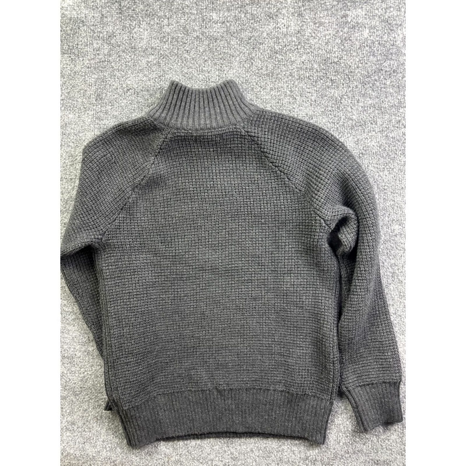 Banana Republic Banana Republic Sweater Mens L Gray Merino Wool Mock Neck Pullover Button Knit Thermal Size US L / EU 52-54 / 3 - 5 Thumbnail