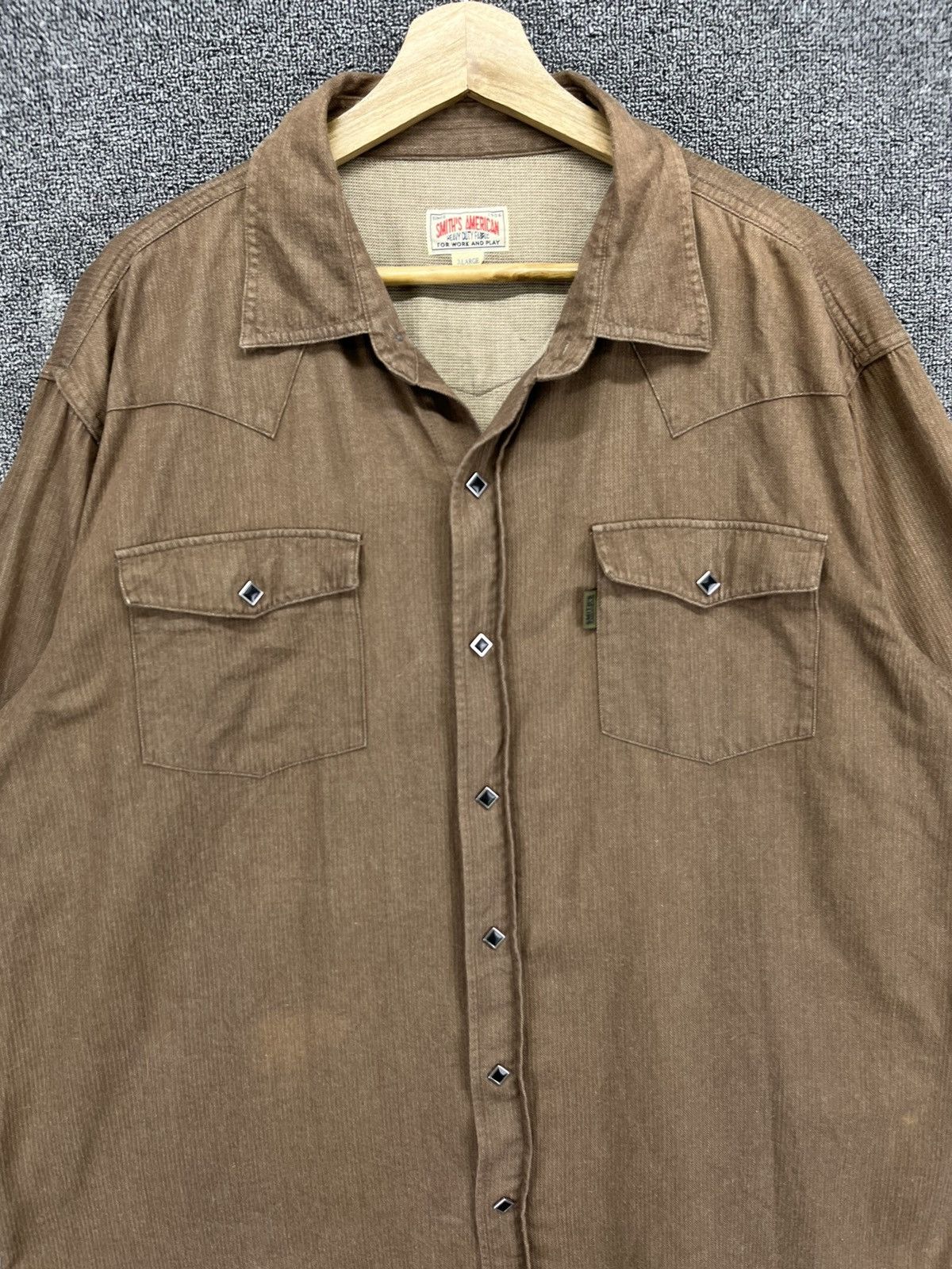 Flannel Vintage Smiths American Brown Shirts Button Up Flannel Size US XXL / EU 58 / 5 - 4 Thumbnail