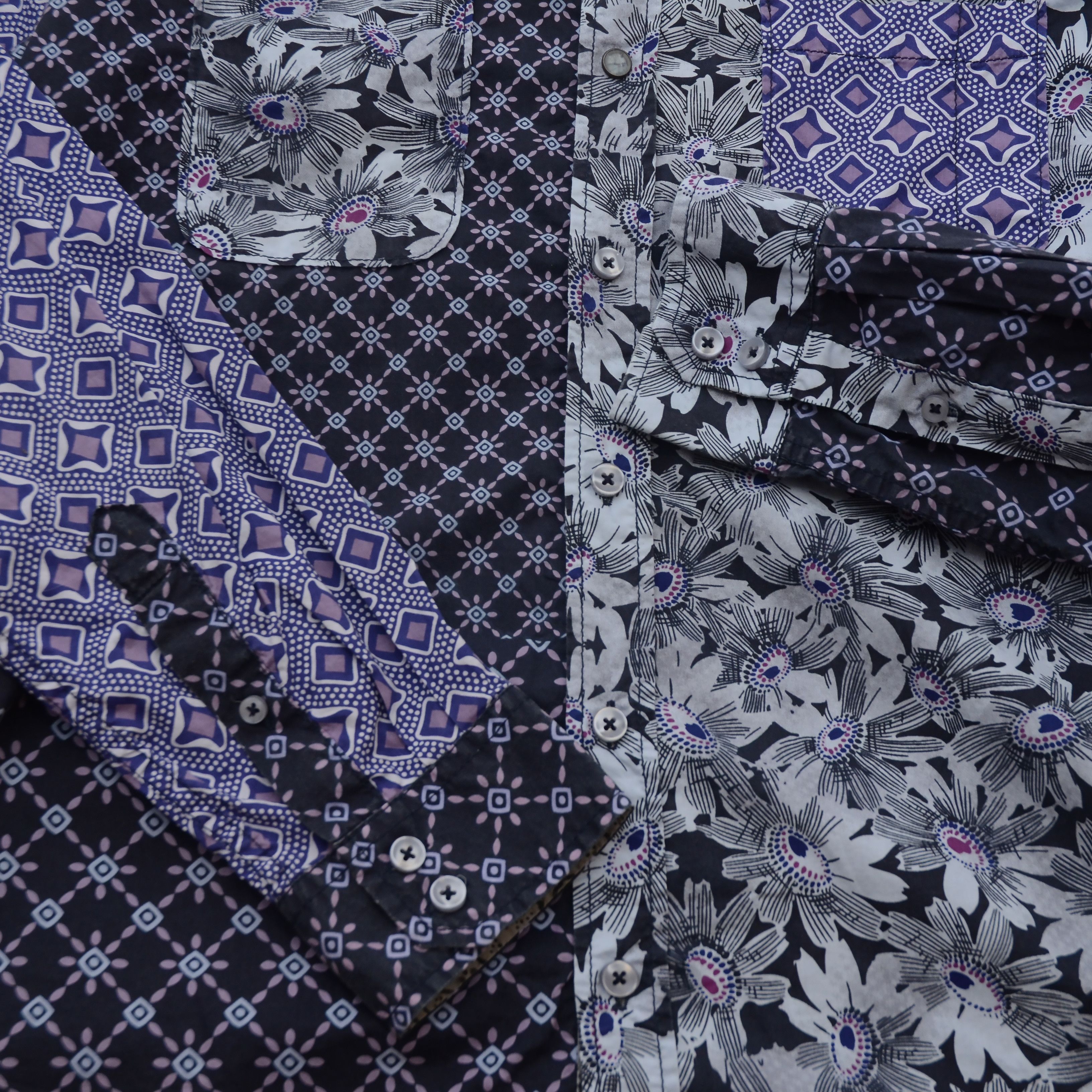 Desigual Desigual Shirt Men Patchwork Shirt Floral Cotton Pocket M Size US S / EU 44-46 / 1 - 8 Thumbnail