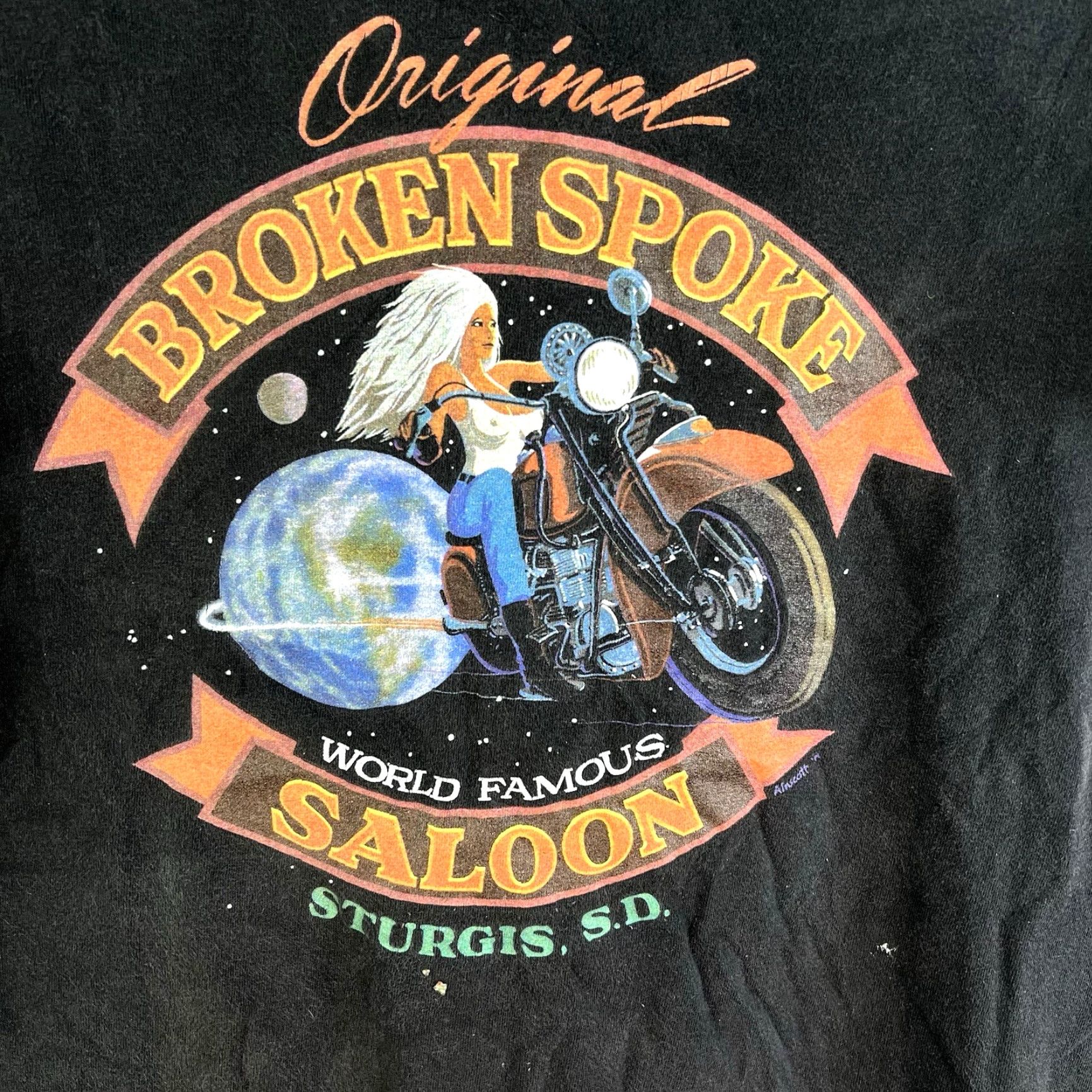 Vintage VINTAGE 80s Sturgis Rally T-Shirt Adult Large Black Biker Graphic Print Mens Size US L / EU 52-54 / 3 - 2 Thumbnail