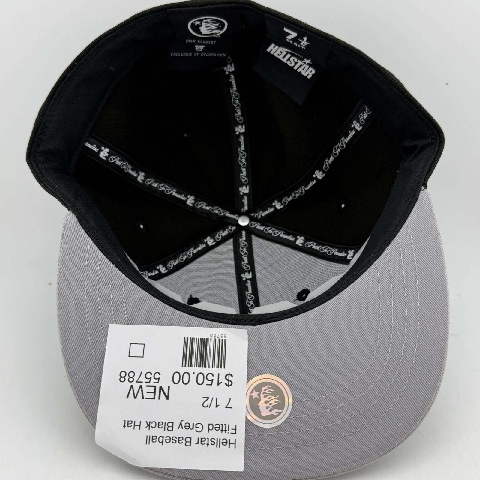 HELLSTAR Hellstar Baseball Fitted Grey Black Hat 7 1/2 New Size ONE SIZE - 6 Thumbnail