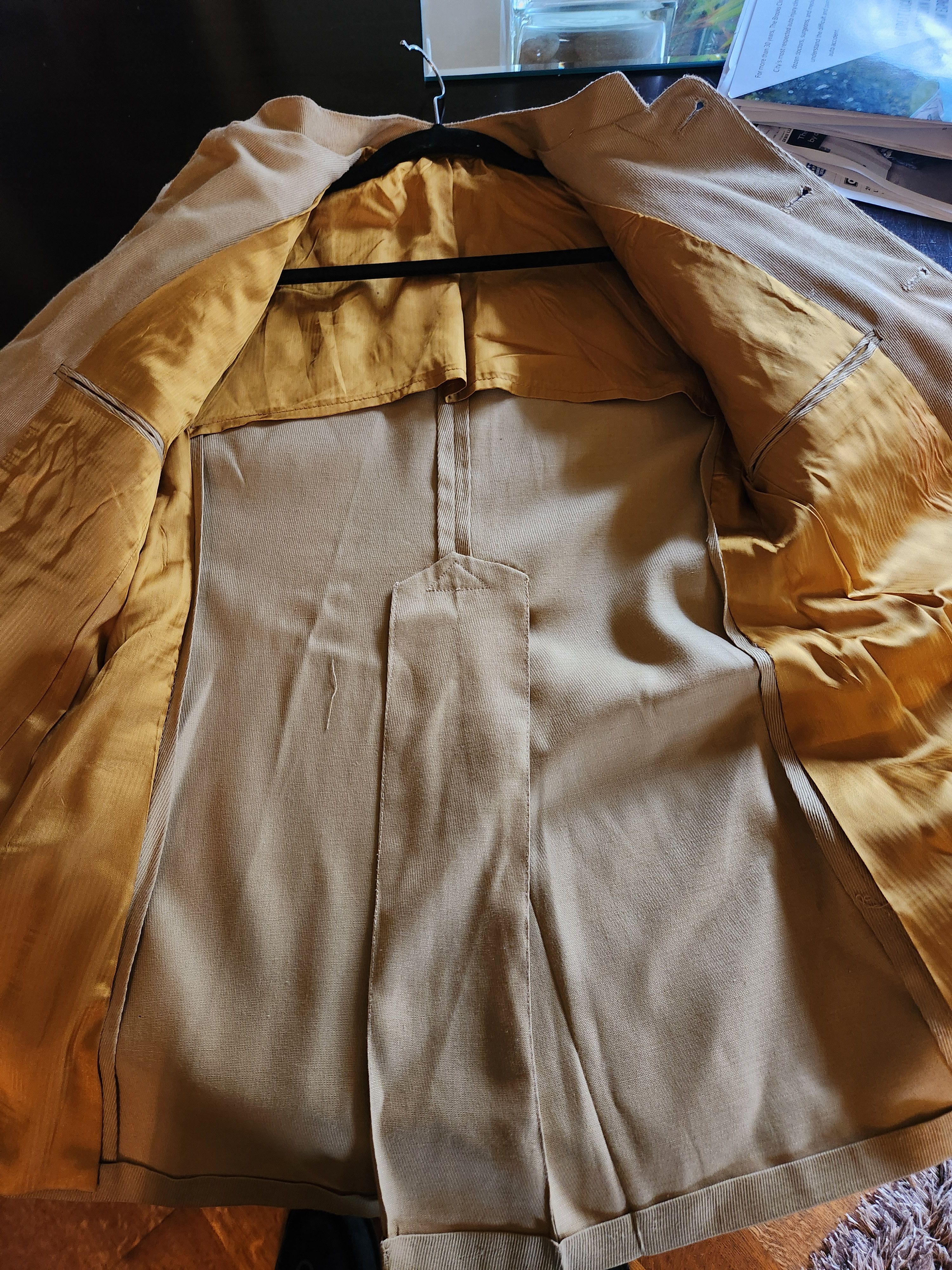 Other Vintage Men's Tan Nehru Jacket Sz 38S. Size 38S - 3 Thumbnail