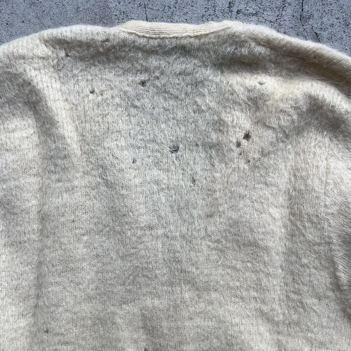 Crazy 60s Mohair Cardigan Distressed Campus Wool Kurt Cobain