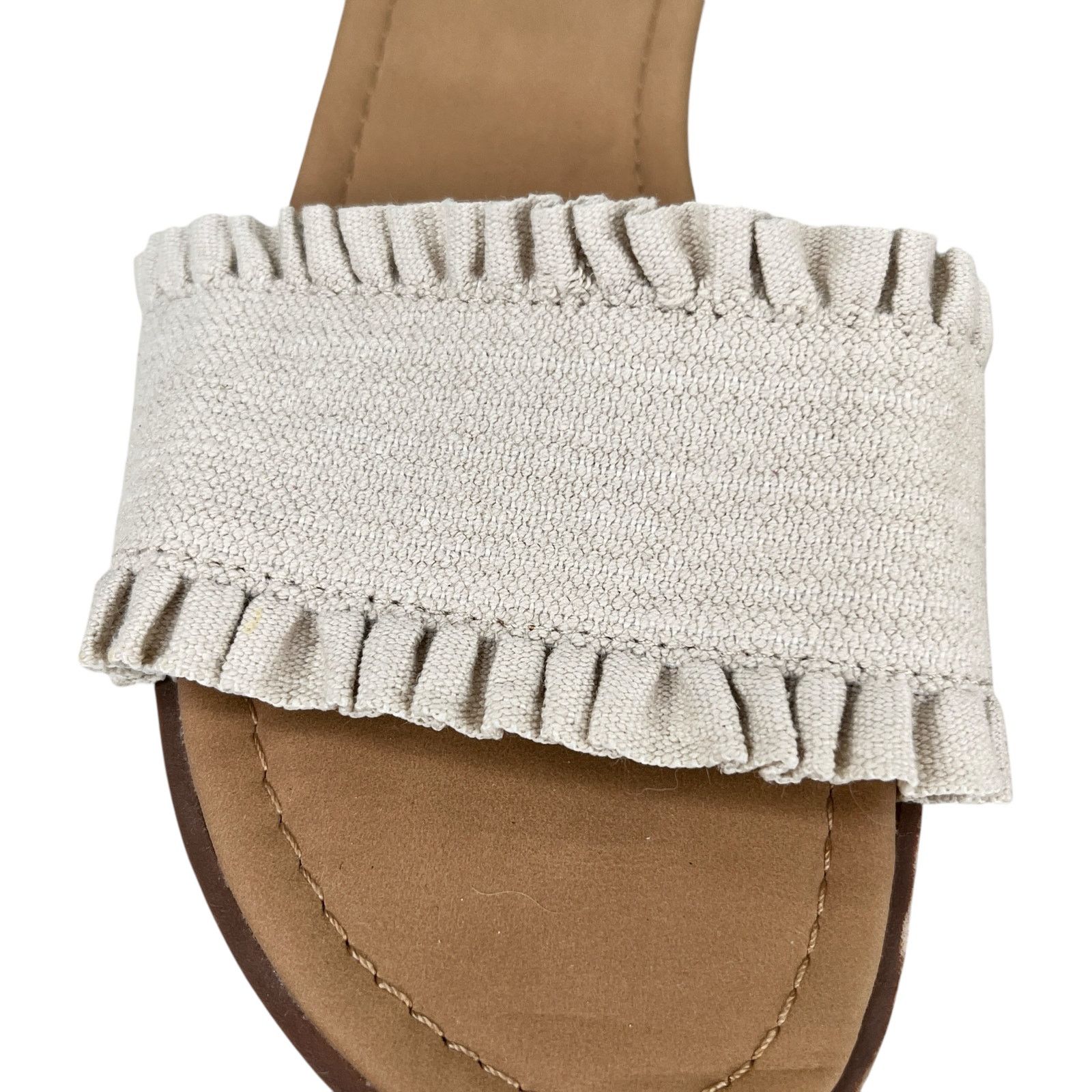 Joie Joie Eidel Canvas Ruffle Cream Flat Slide Sandals 8 Size US 8 / IT 38 - 4 Thumbnail
