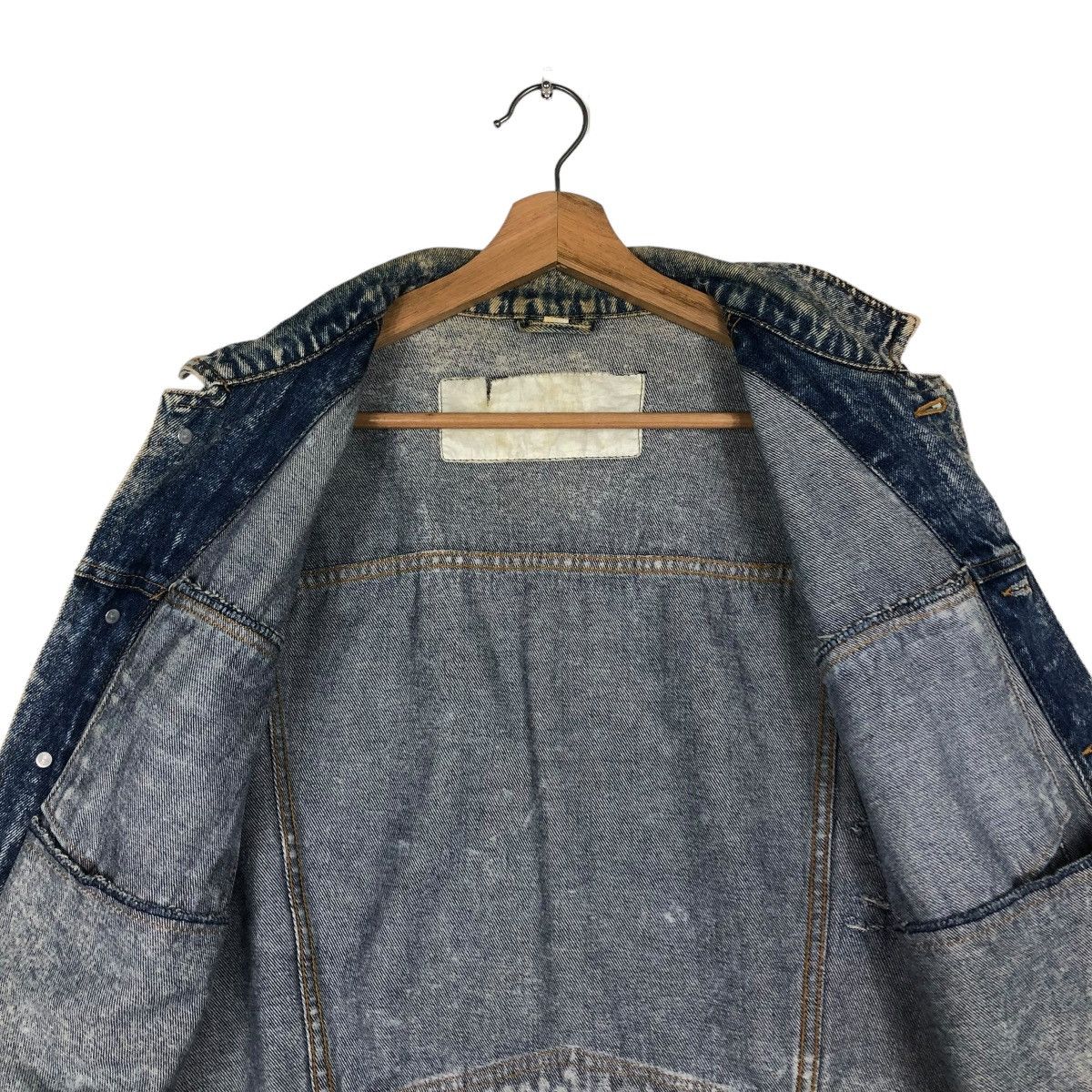 Japanese Brand 🔥CROPPED ACID WASH BIKER JACKET DENIM TEAM LISCH JAPAN Size US M / EU 48-50 / 2 - 16 Thumbnail