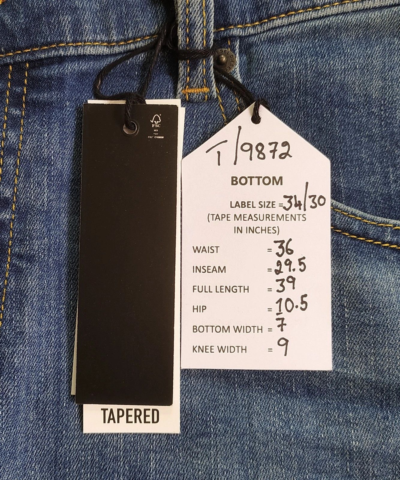 Diesel Diesel D-YENNOX L.30 MENS JEANS T/9872 Size US 34 / EU 50 - 6 Thumbnail