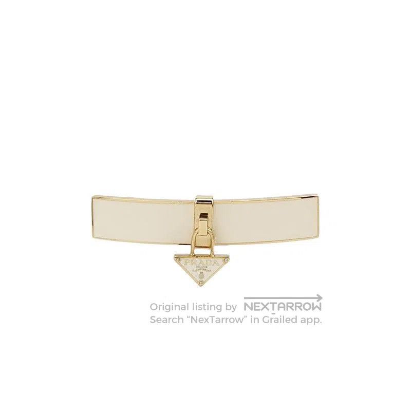 Prada Prada Triangle Logo Hair Clip Gold. Size ONE SIZE - 1 Thumbnail