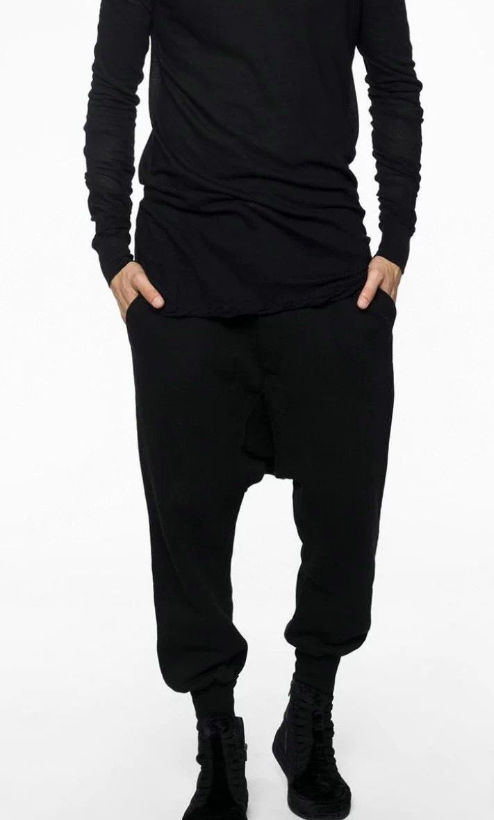 Rick Owens Rick Owens Black Dropped Crotch Cuffed Pants Size US 28 / EU 44 - 8 Thumbnail
