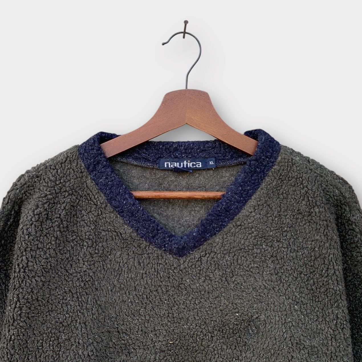 Nautica VINTAGE 90s NAUTICA VNECK FLEECE SHERPA Size US L / EU 52-54 / 3 - 3 Thumbnail