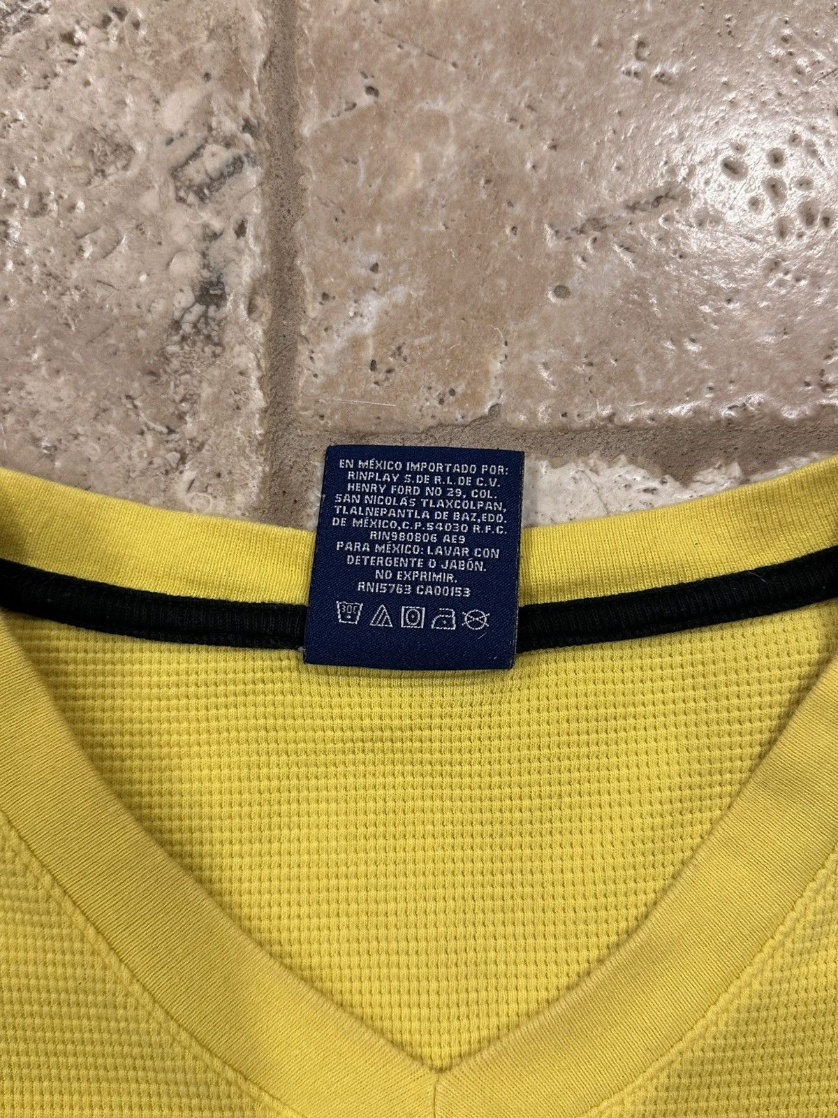 Polo Ralph Lauren × Ralph Lauren × Vintage Polo Ralph Lauren Yellow Waffle V-Neck Long Sleeve T-Shirt Size US XL / EU 56 / 4 - 8 Thumbnail