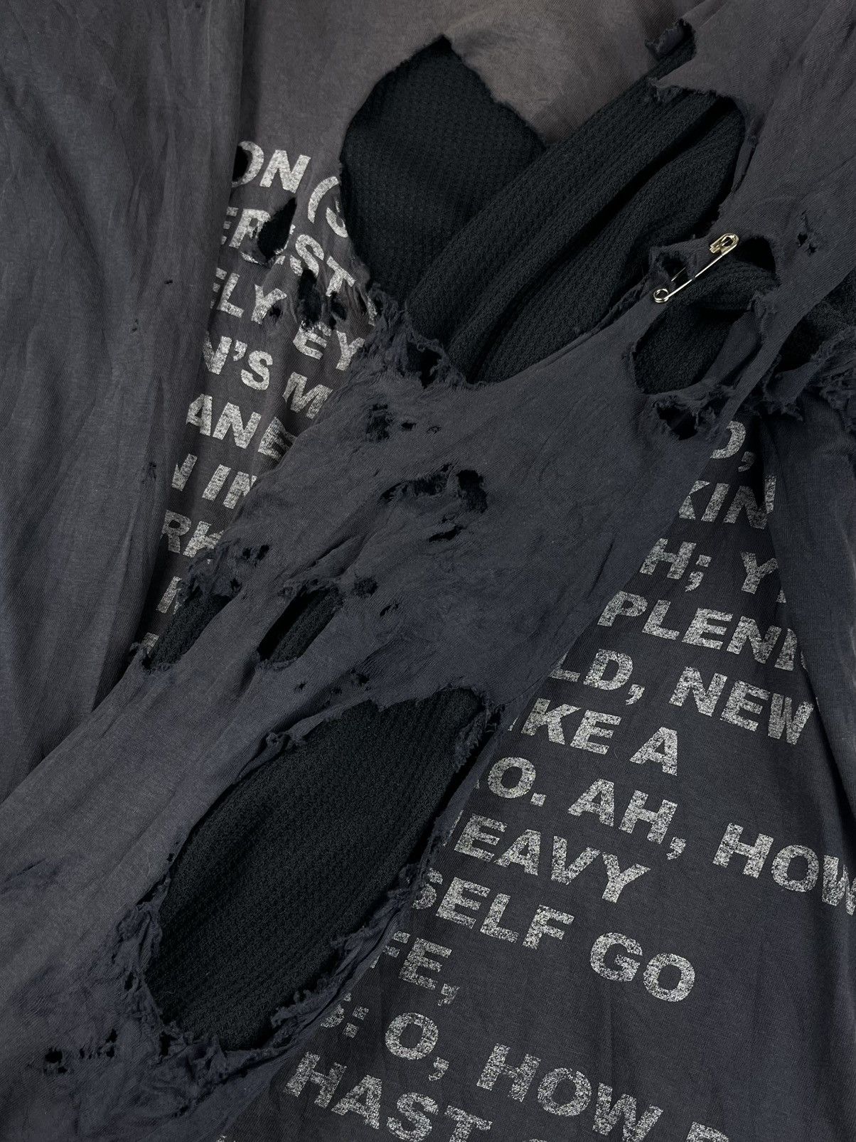 Rick Owens × Rick Owens Drkshdw × Vintage FW07 Rick Owens Exploder Poem Longsleeve Tshirt Thrashed Size US M / EU 48-50 / 2 - 11 Thumbnail