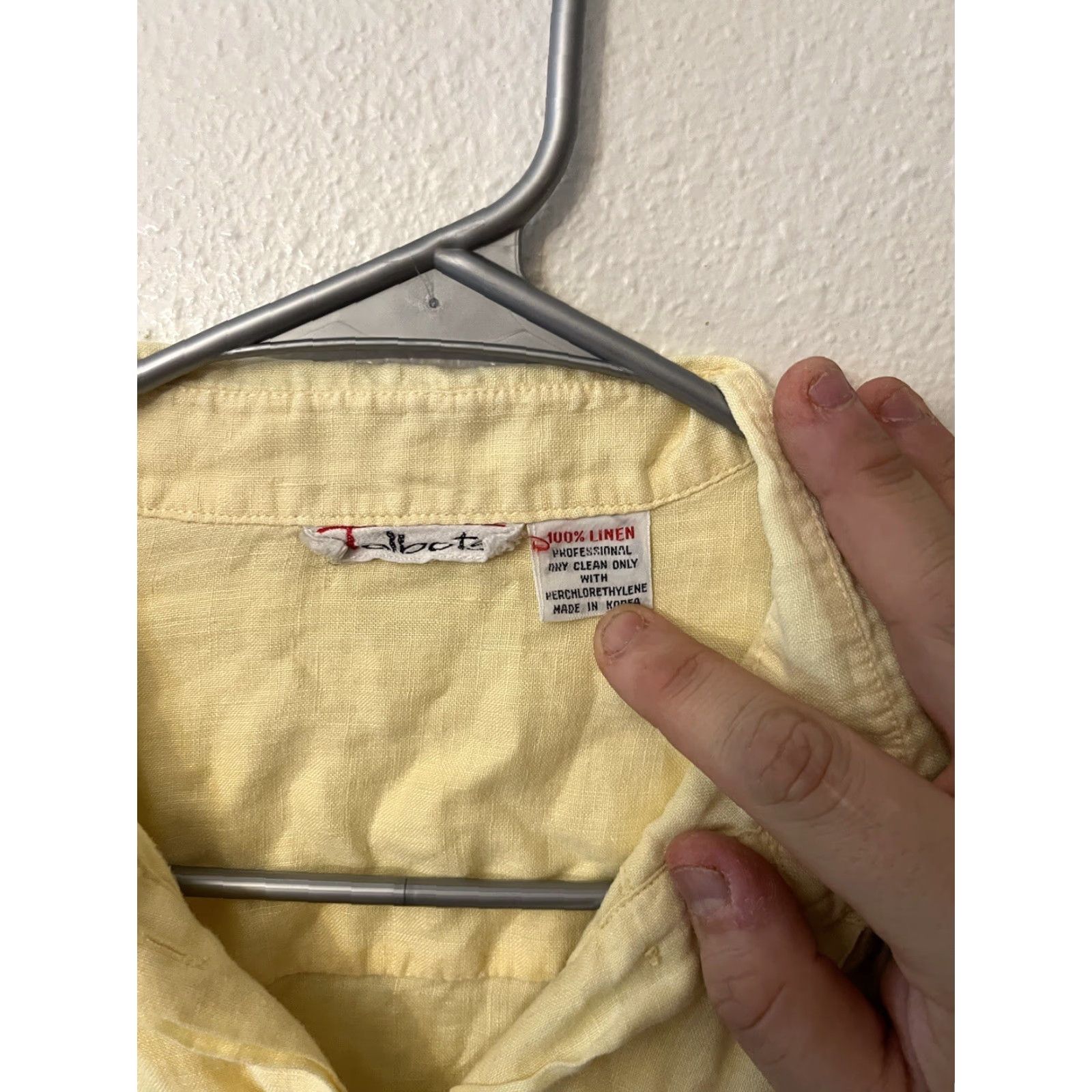 Talbots Talbots Shirt Size 6 Button-Up Linen Collared Short Sleeve Yellow Lightweight Easy Care Casual Womens Size M / US 6-8 / IT 42-44 - 3 Thumbnail