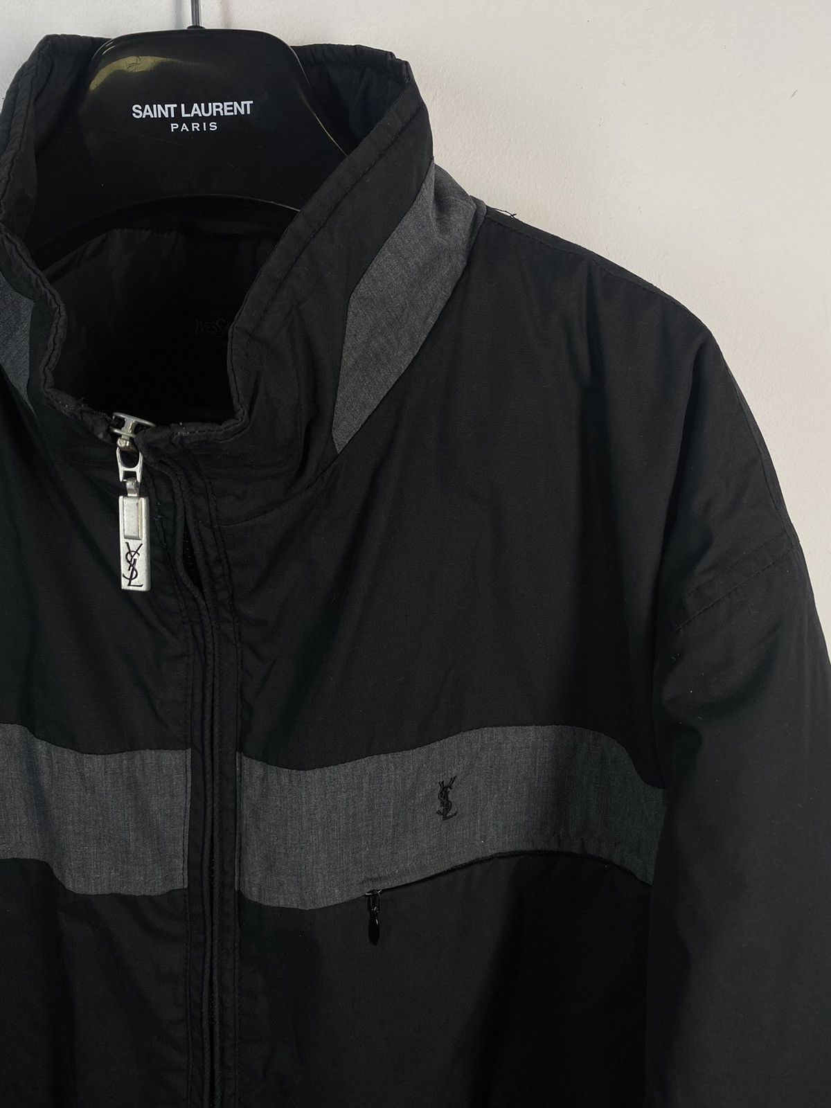 Yves Saint Laurent Warm YSL Jacket Black/Grey Autumn YSL Bomber Saint Laurent Size US XL / EU 56 / 4 - 13 Thumbnail