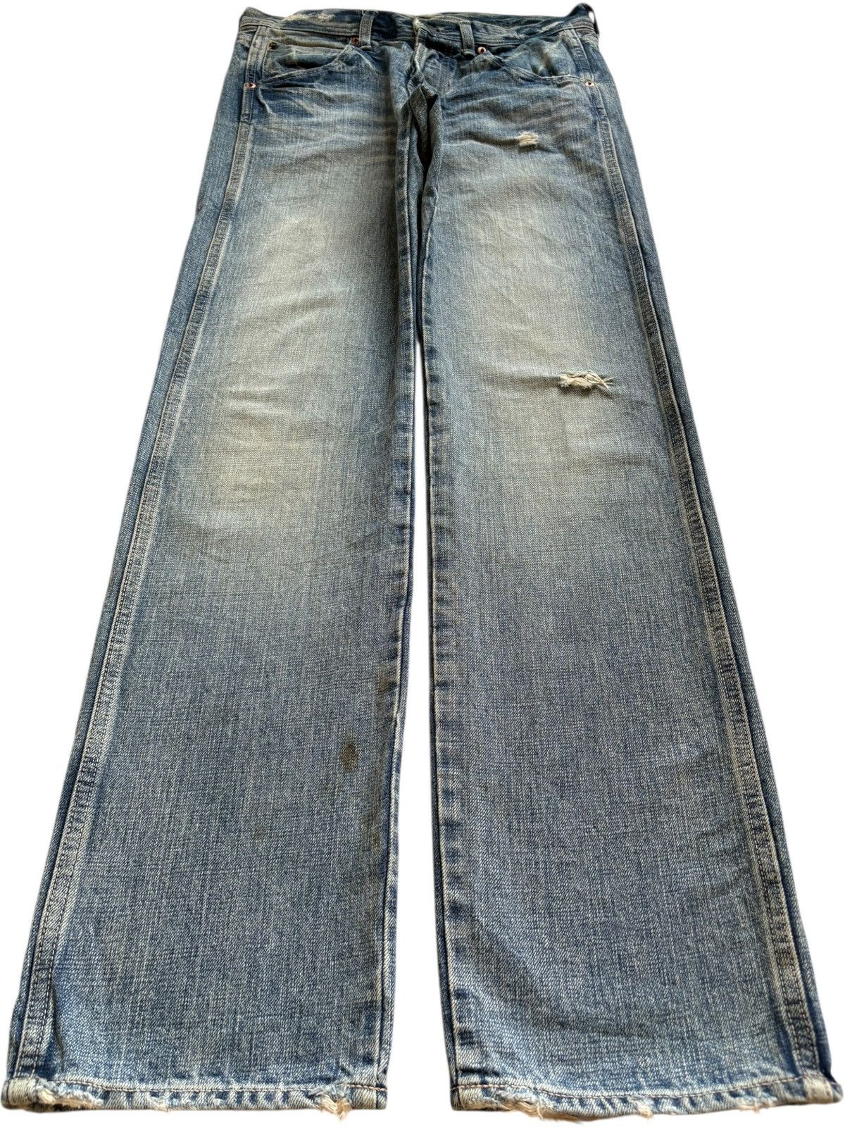 Japanese Brand Vintage DMG Buckle Back Faded Wash Distressed Jeans Size US 30 / EU 46 - 1 Thumbnail