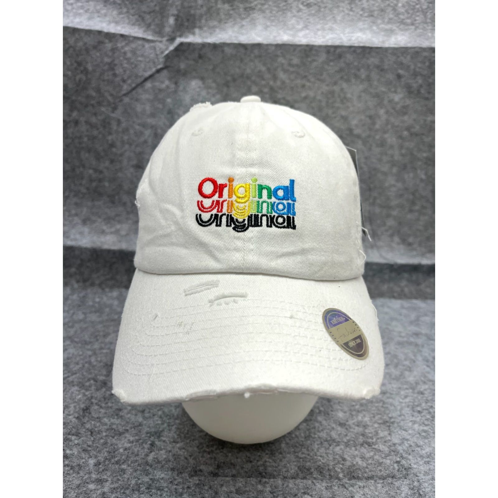 Vintage KBethos Hat Cap Strap Back Adult One Size White 100% Cotton Distressed Size ONE SIZE - 2 Thumbnail