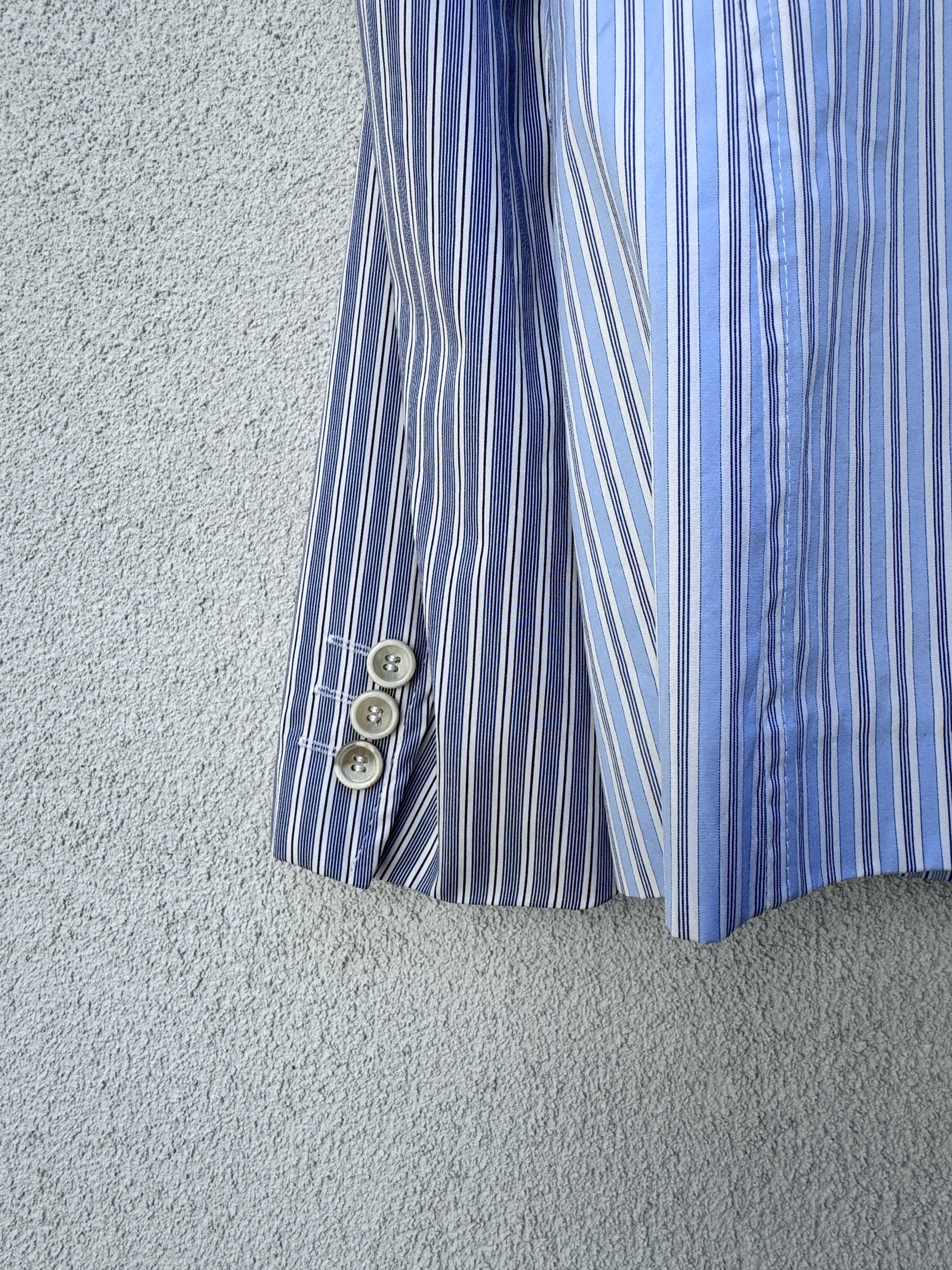 Comme des Garcons COMME des GARCONS SHIRT Blue White Striped Cotton Blazer S Size 48S - 8 Thumbnail