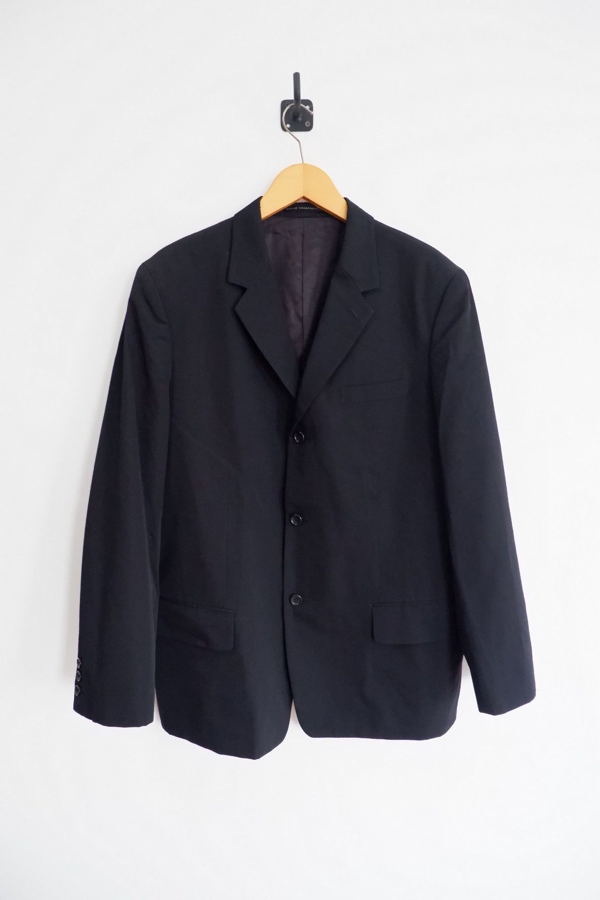 Y’s formen wool gabardine jacket black Zip Jacket Wool Gabardine in Black