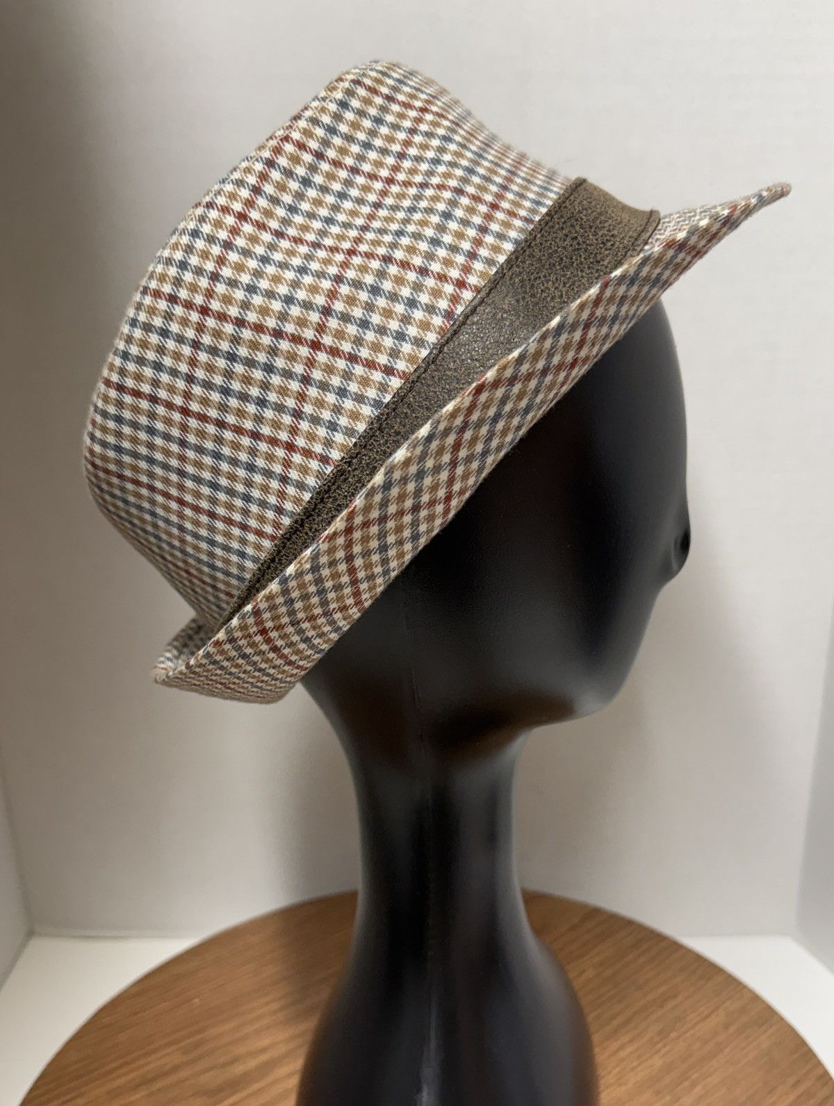 Other Christy’s Crown Vtg Checkered Crease Top Fedora Hat 7-7 1/8) Size ONE SIZE - 5 Thumbnail