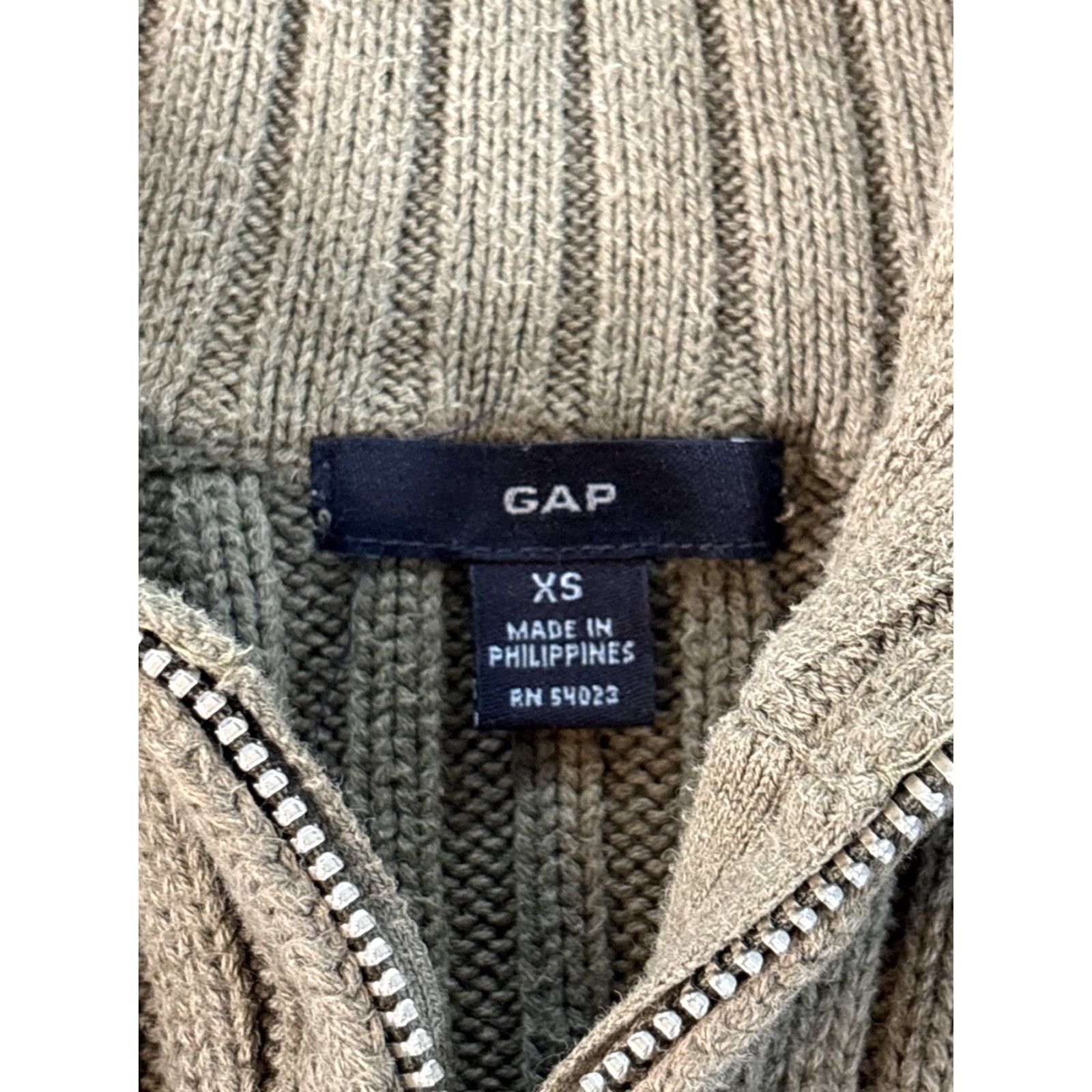 Gap VINTAGE Gap Cardigan Sweater Women's XS Green Turtleneck 90s Long Sleeve Cotton Zip Winter Womens Size XS / US 0-2 / IT 36-38 - 4 Thumbnail