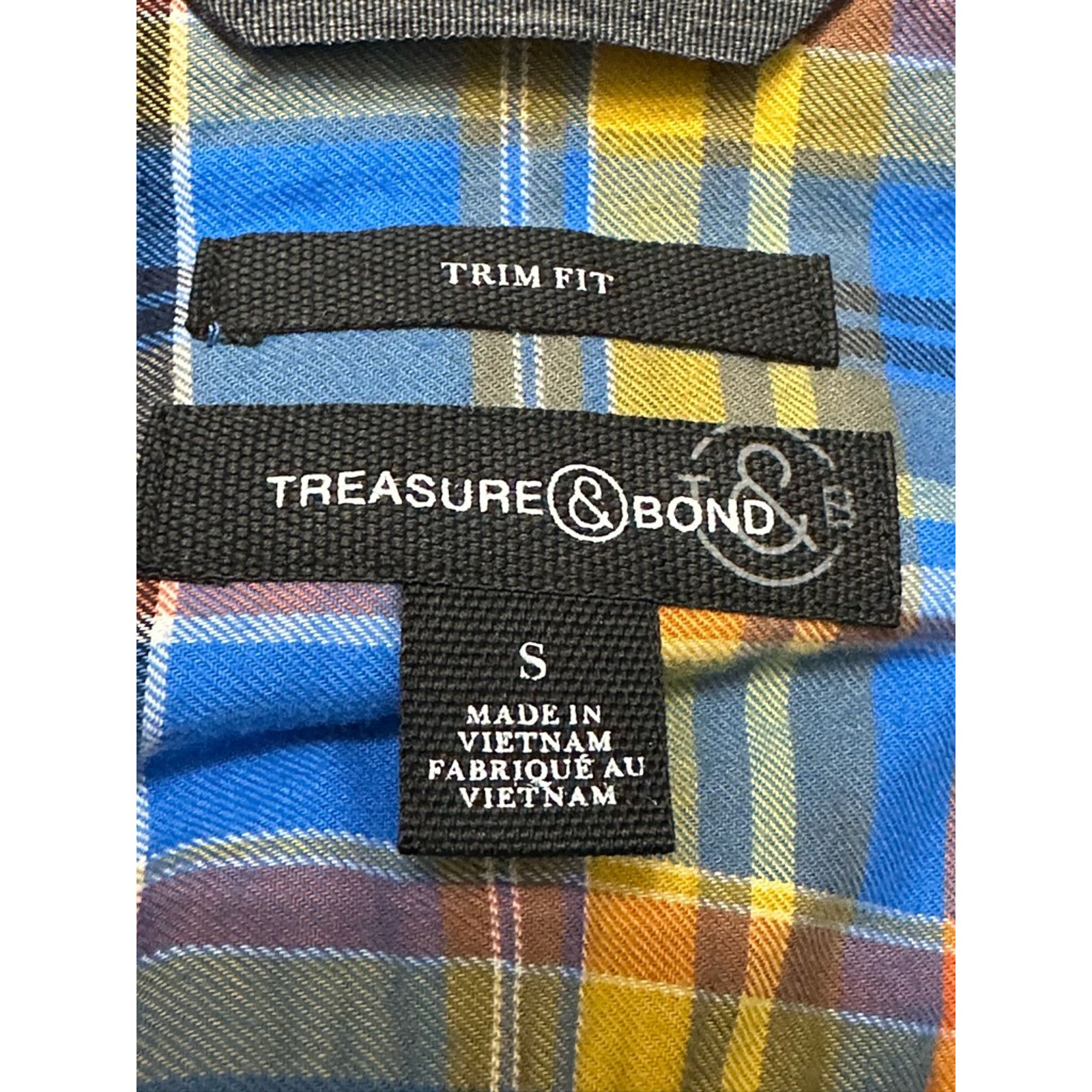 Other Treasure & Bond Button Up Long Sleeve Plaid Blue Men's S NWT Size US S / EU 44-46 / 1 - 8 Thumbnail