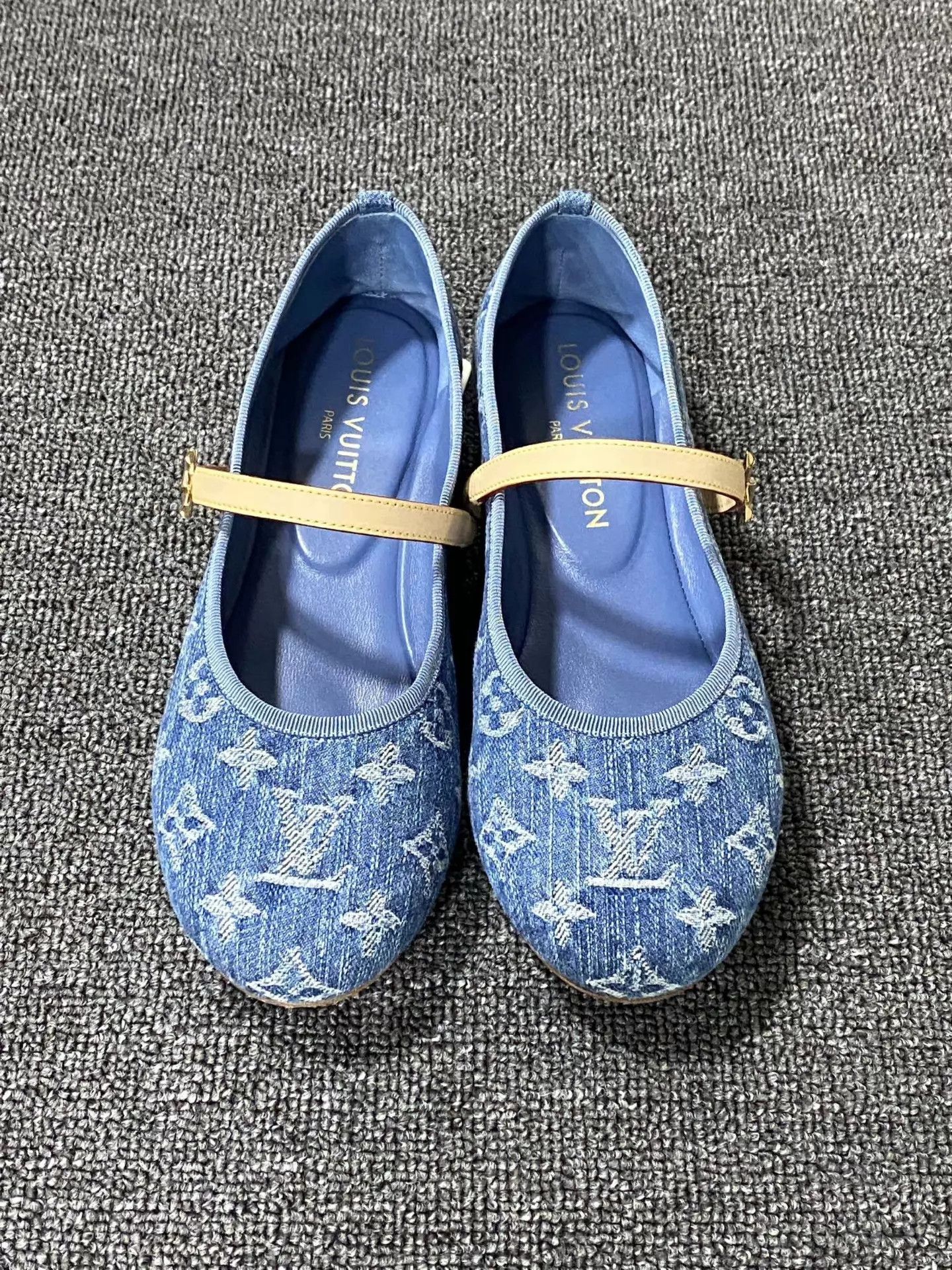 Louis Vuitton LV 25 New Denim Ballet Flats Women's 37 98N Size US 6.5 / IT 36.5 - 2 Thumbnail