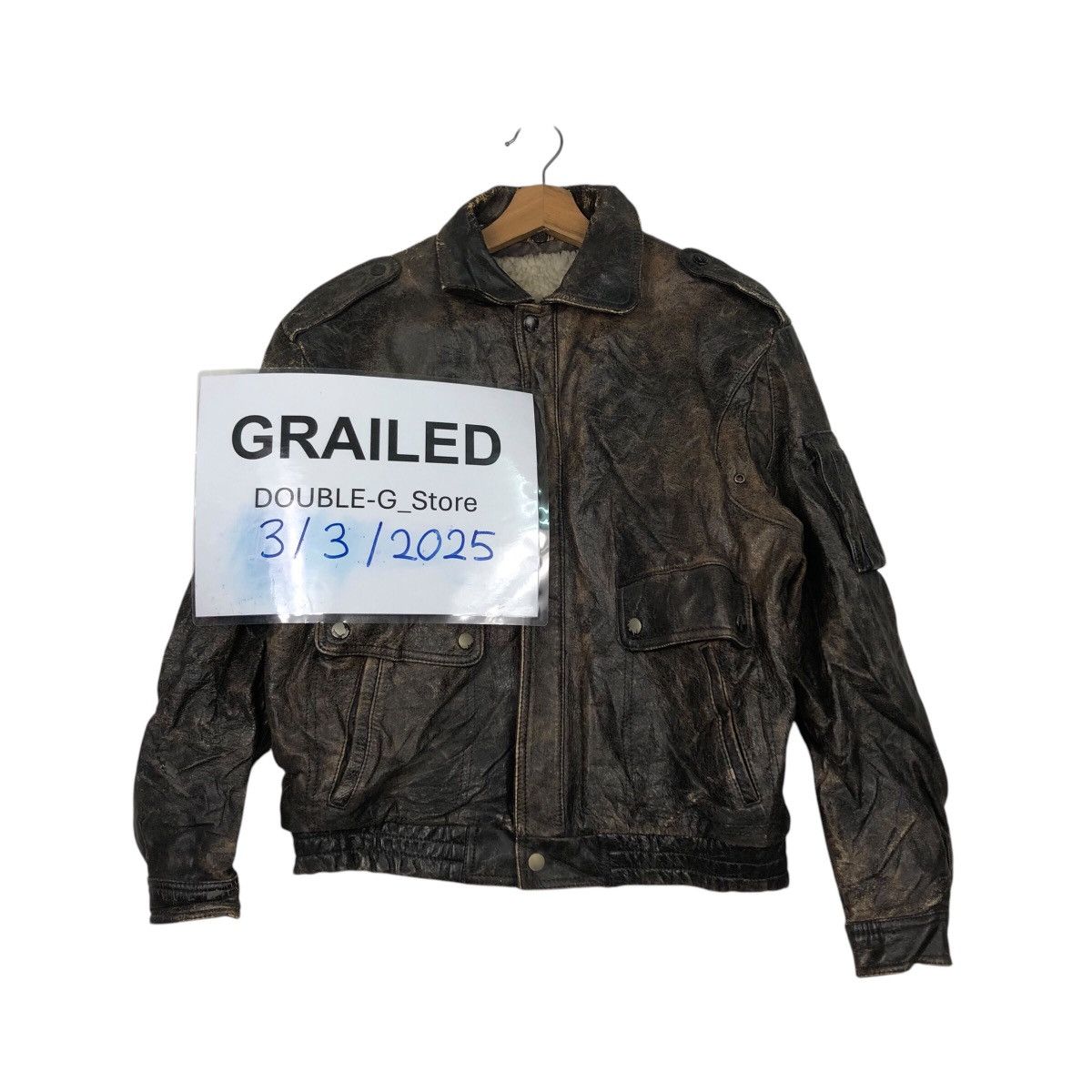 📌Vintage Genuine Leather Jacket Biker Wear Issey Miyake