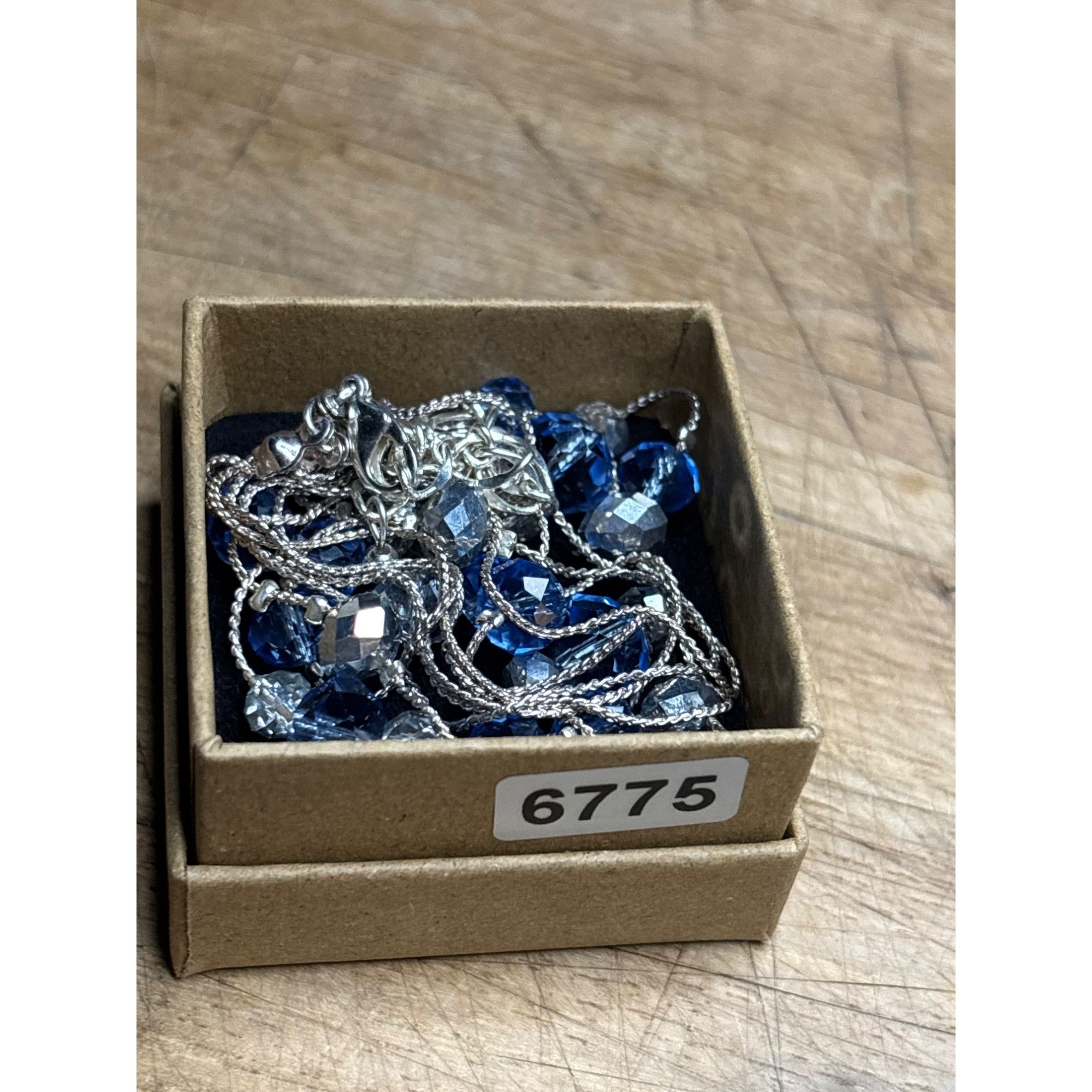 Other Multi-Strand Silver Necklace With Blue & Clear Beads Size ONE SIZE - 2 Thumbnail