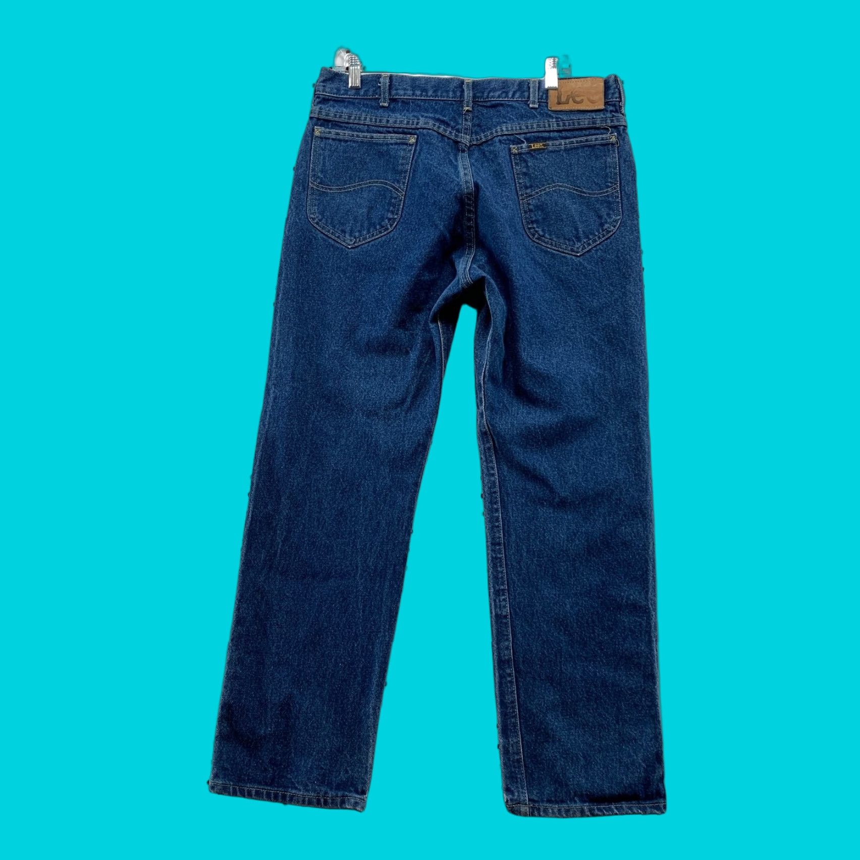 Lee VINTAGE Lee Denim Jeans Mens 35x29 Blue Straight Fit 35 29 90s United States Denim Jeans Mens Blue Straight Fit 90s Size US 35 - 1 Thumbnail