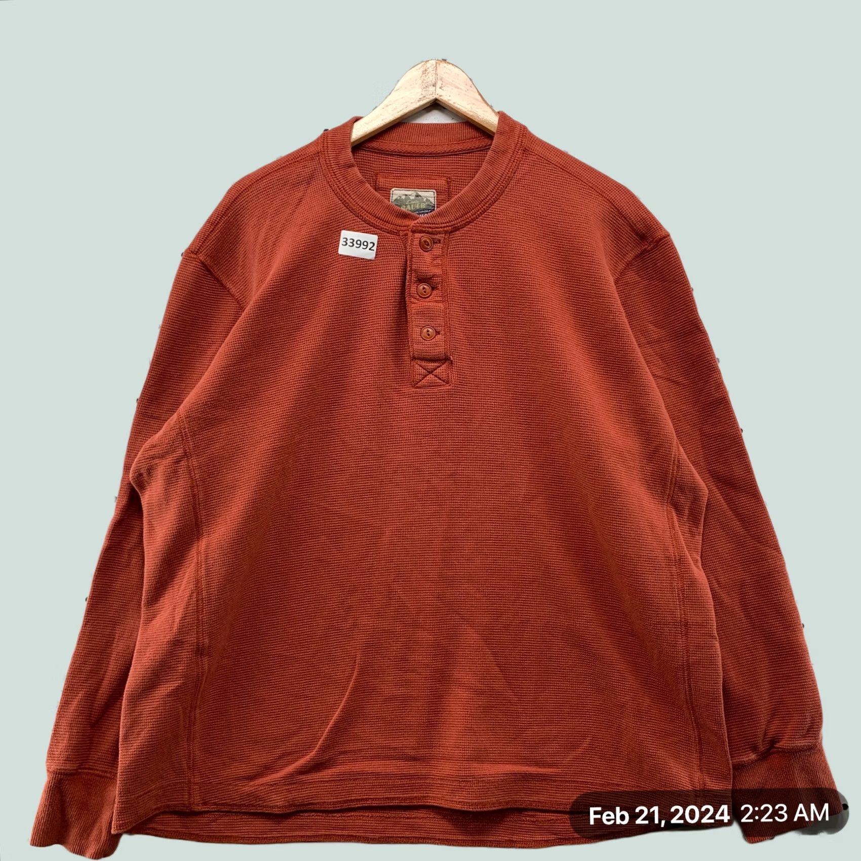 Eddie Bauer Eddie Bauer Henley Theral SHirt Mens XL Rust Orange Long Sleeve Outdoor Thermal Shirt Mens XL Orange Size US XL / EU 56 / 4 - 1 Thumbnail
