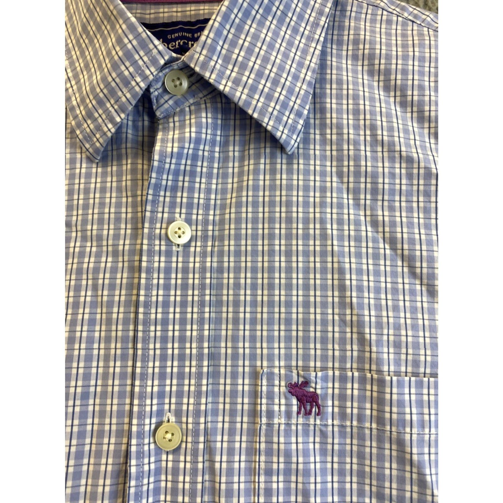 Abercrombie & Fitch Abercrombie & Fitch Shirt Mens 17 XL Button-Up Blue Plaid Cotton Long Sleeve Casual /31-56 Button-Down Classic Regular Vintage No N/A Size US XL / EU 56 / 4 - 6 Thumbnail